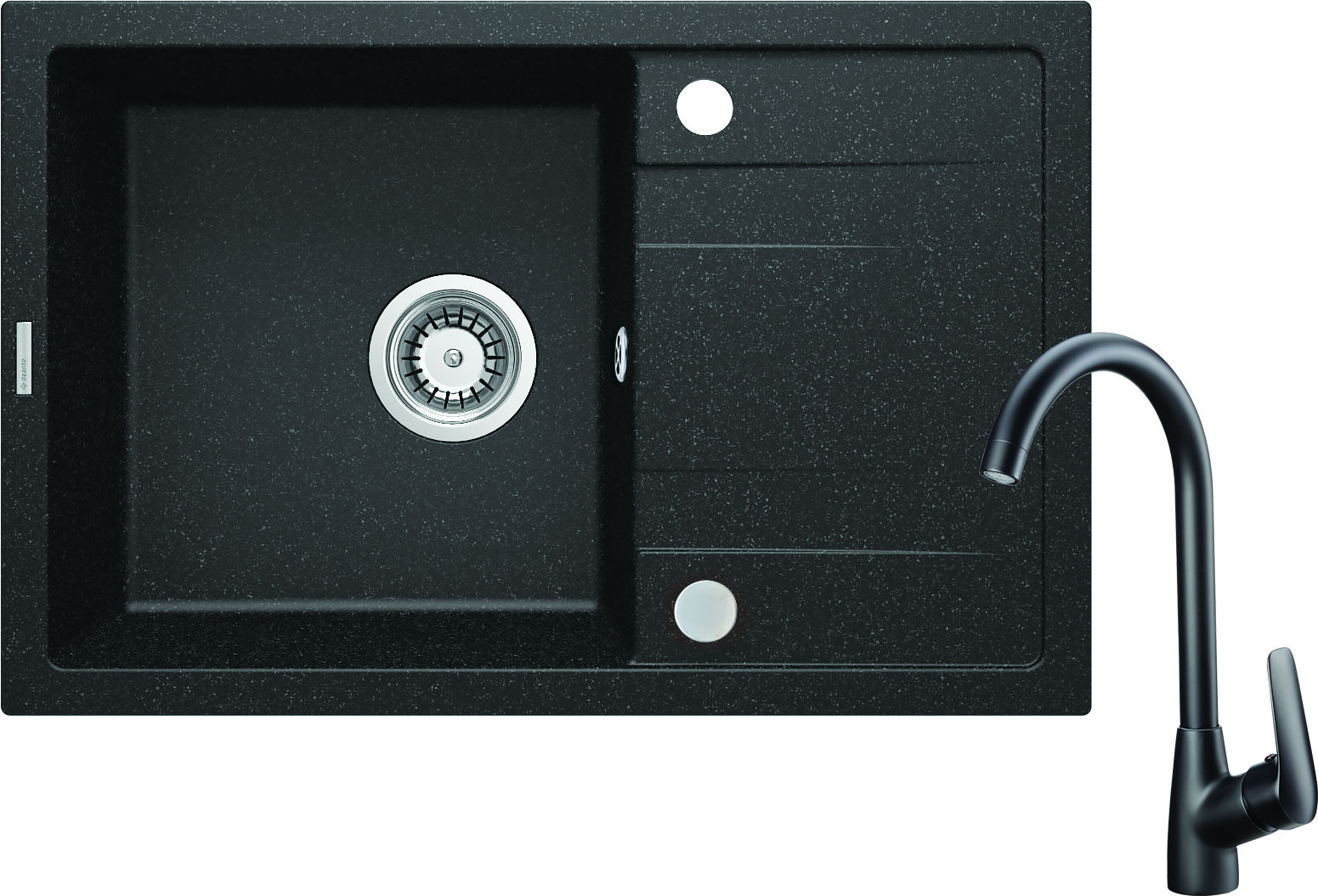 Deante Corio fregadero con grifo grafito/negro ZRCB2113
