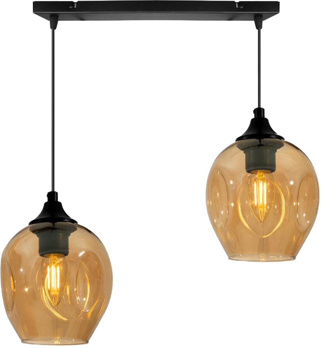 Candellux Aspa lámpara colgante 2x40 W negro-marrón 32-00590