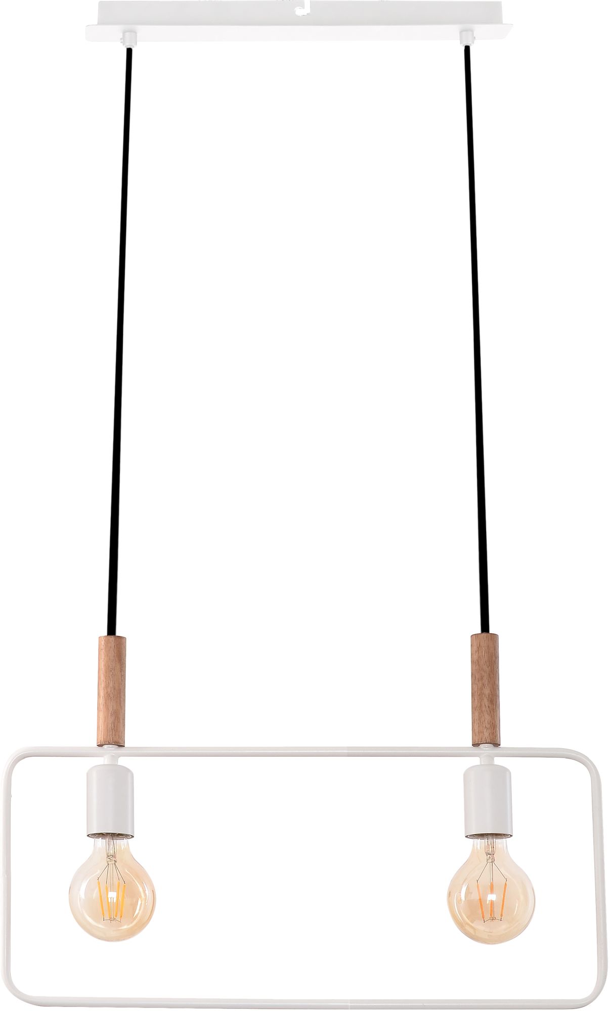 Candellux Frame lámpara colgante 2x60 W blanco-madera 32-73549