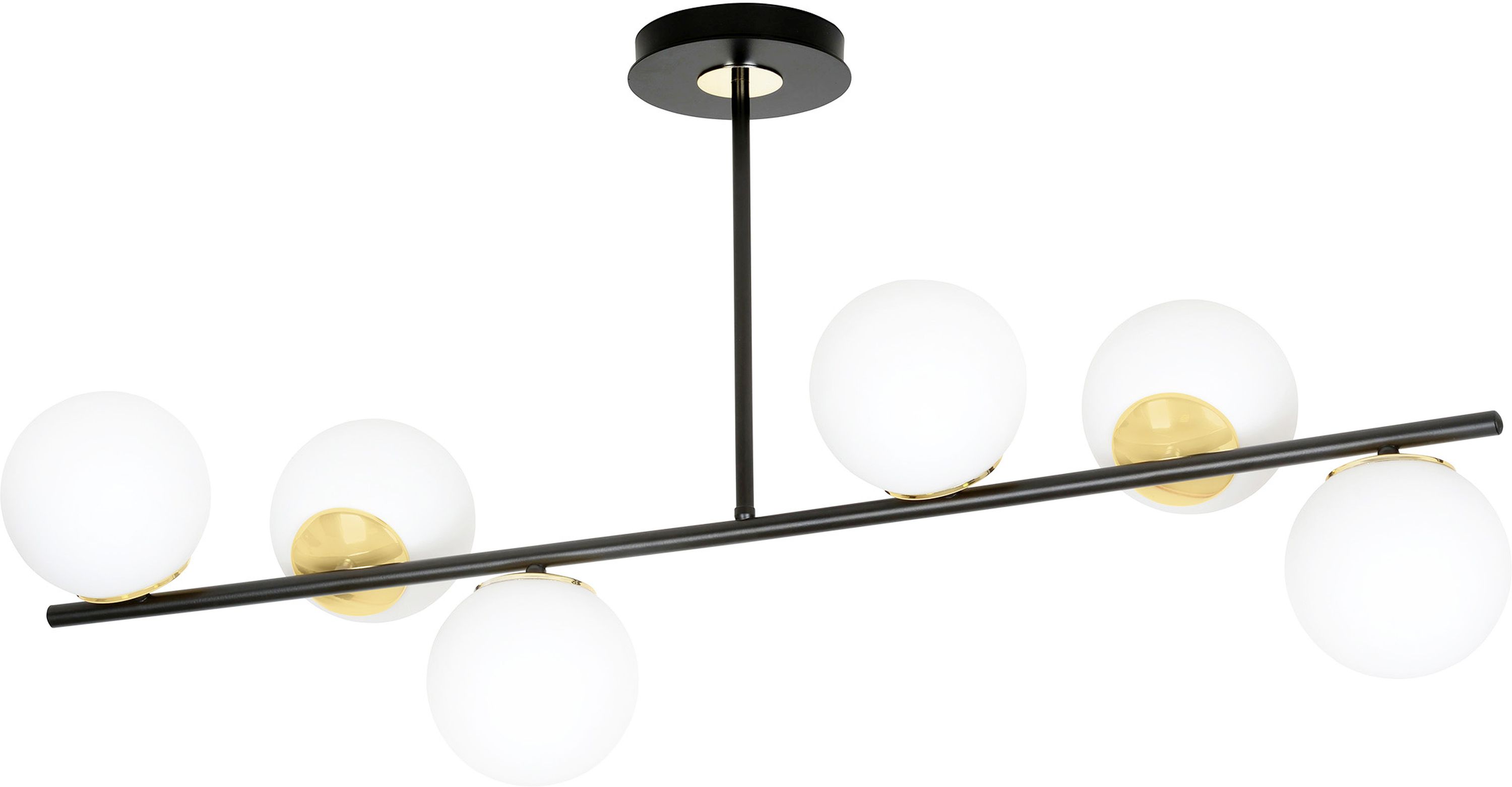 Emibig Floki lámpara de techo 6x10 W negro-oro 1022/6