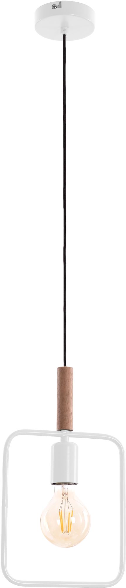 Candellux Frame lámpara colgante 1x60 W blanco-madera 31-73563