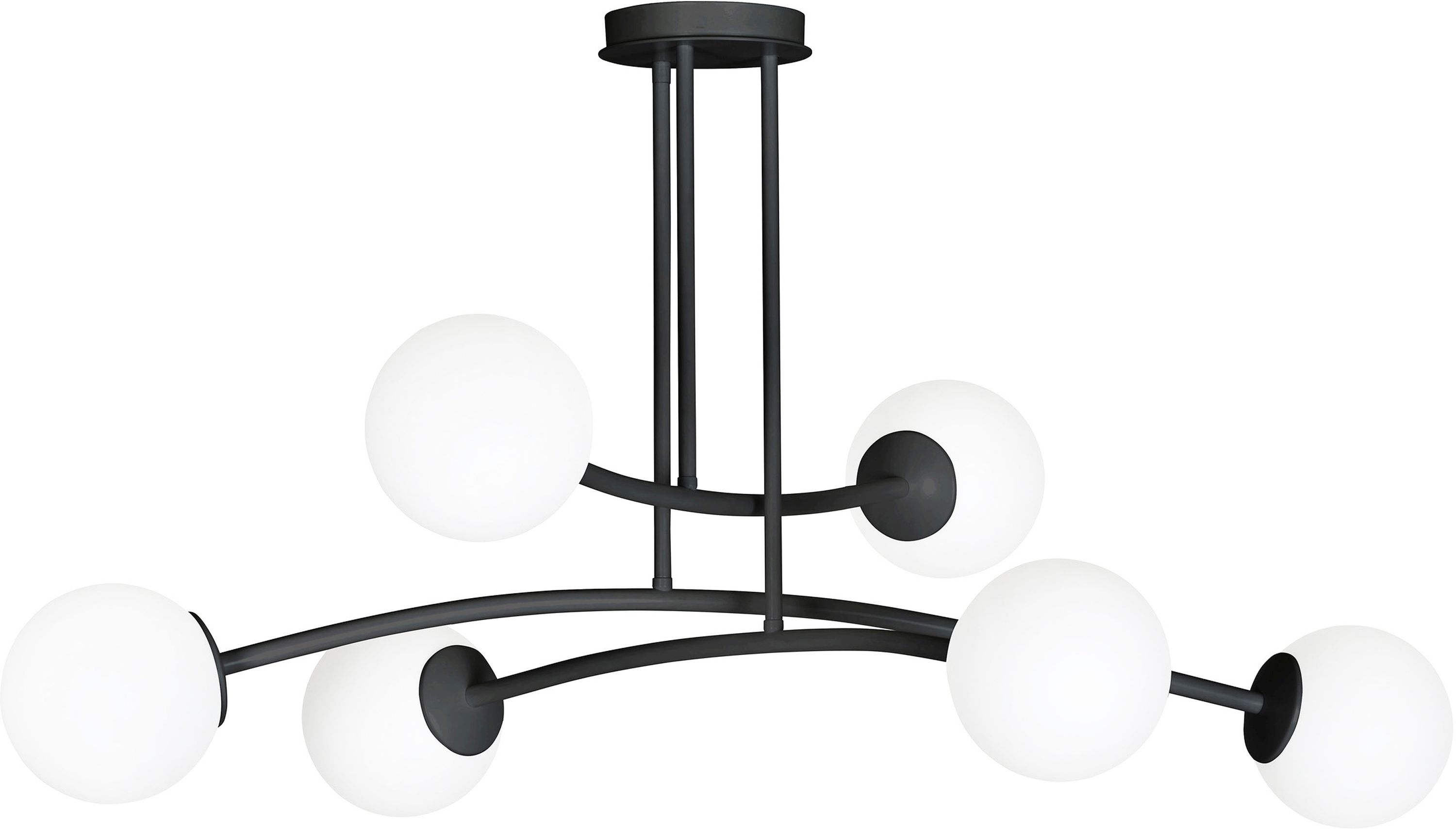 Emibig Halldor lámpara de techo 6x10 W negro-leche 1024/6