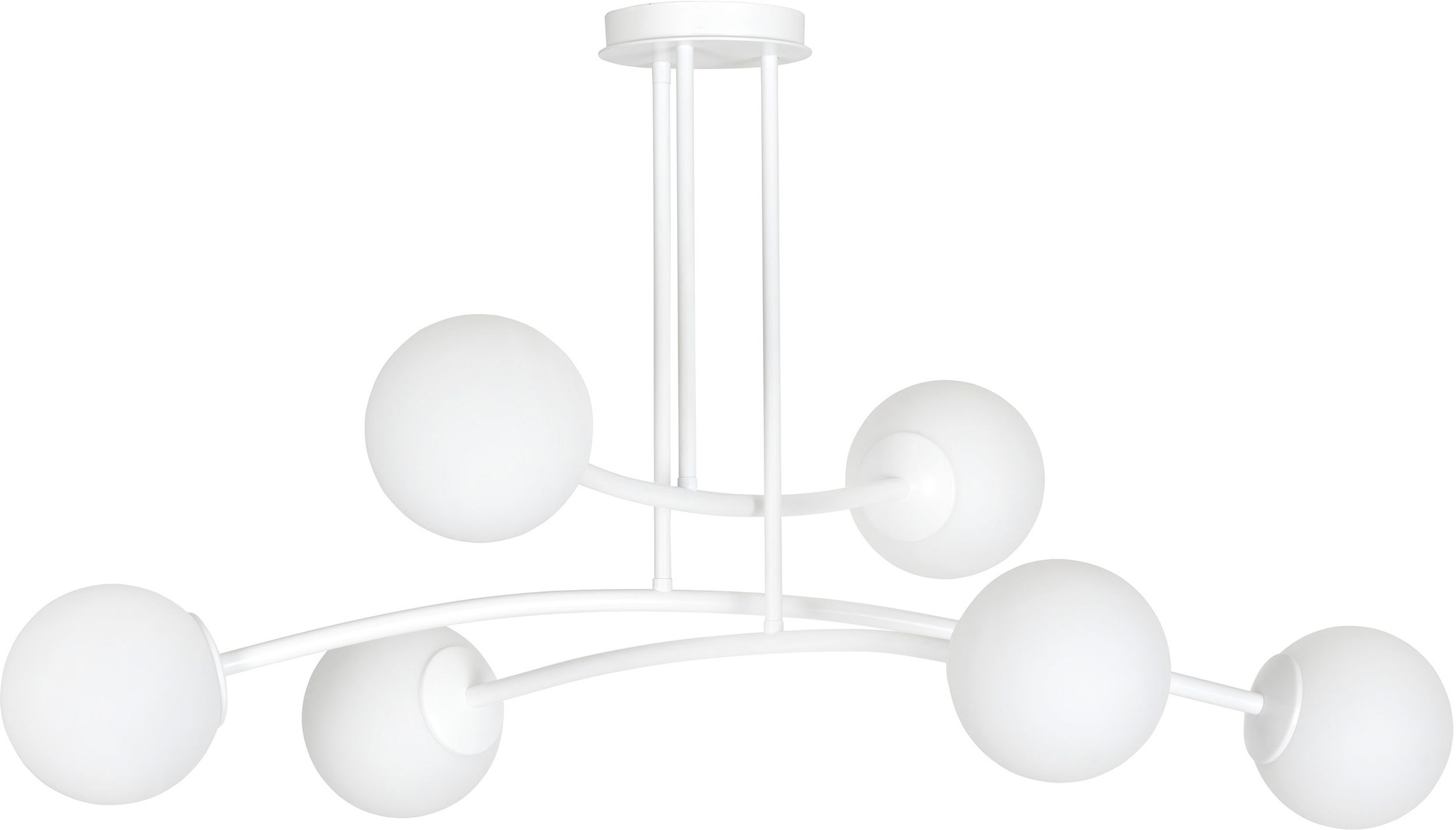 Emibig Halldor lámpara de techo 6x10 W blanco-leche 1025/6