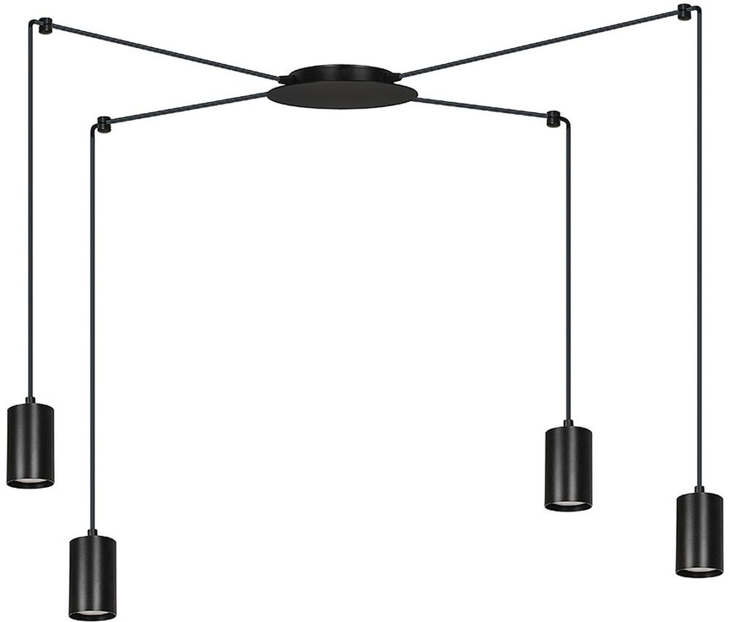 Emibig Traker lámpara colgante 4x8 W negro 524/4
