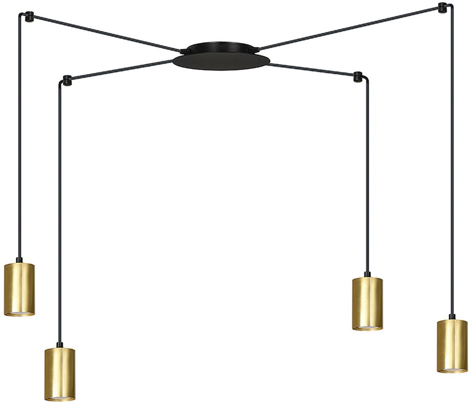 Emibig Traker lámpara colgante 4x8 W negro-oro 526/4