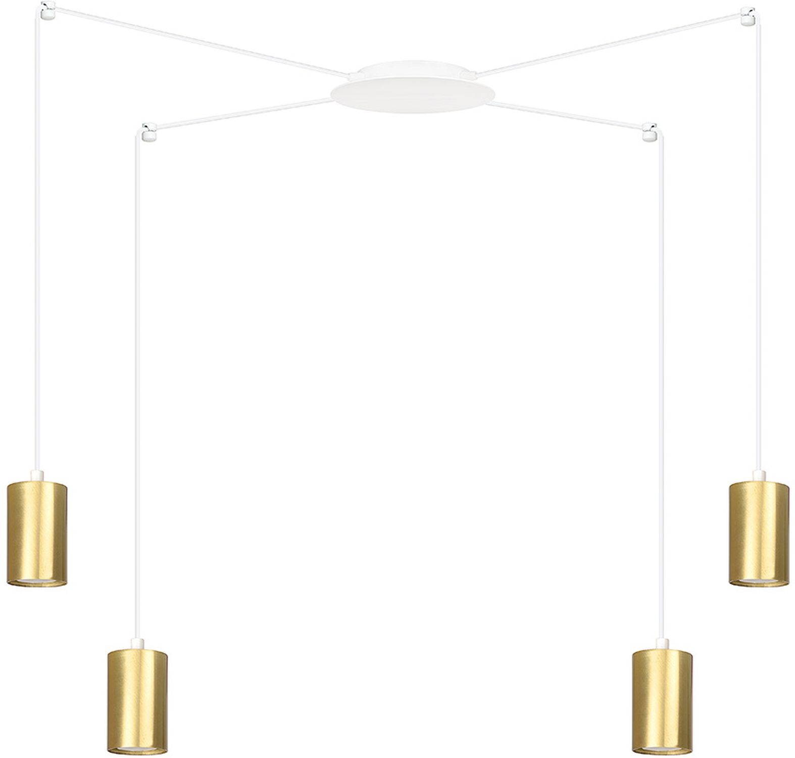 Emibig Traker lámpara colgante 4x8 W blanco-oro 527/4