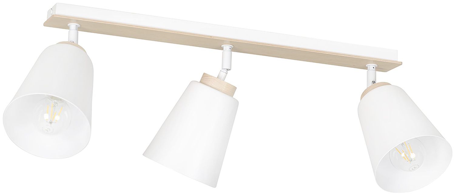 Emibig Atlas lámpara de techo 3x15 W blanco-madera 724/3