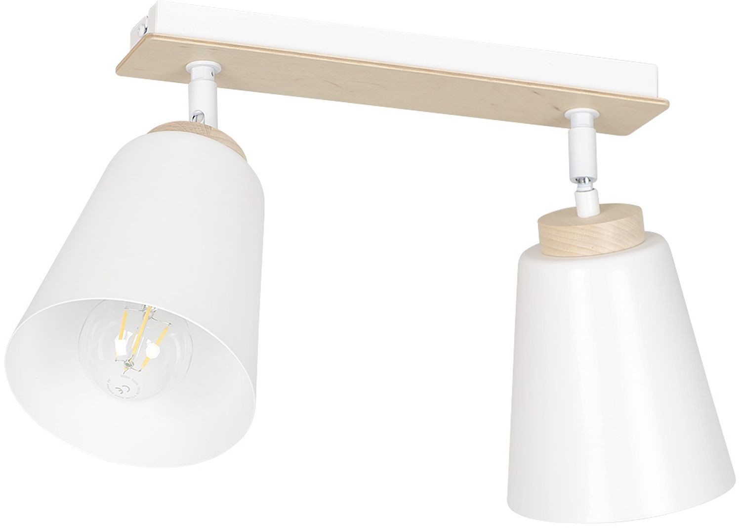 Emibig Atlas lámpara de techo 2x15 W blanco-madera 724/2