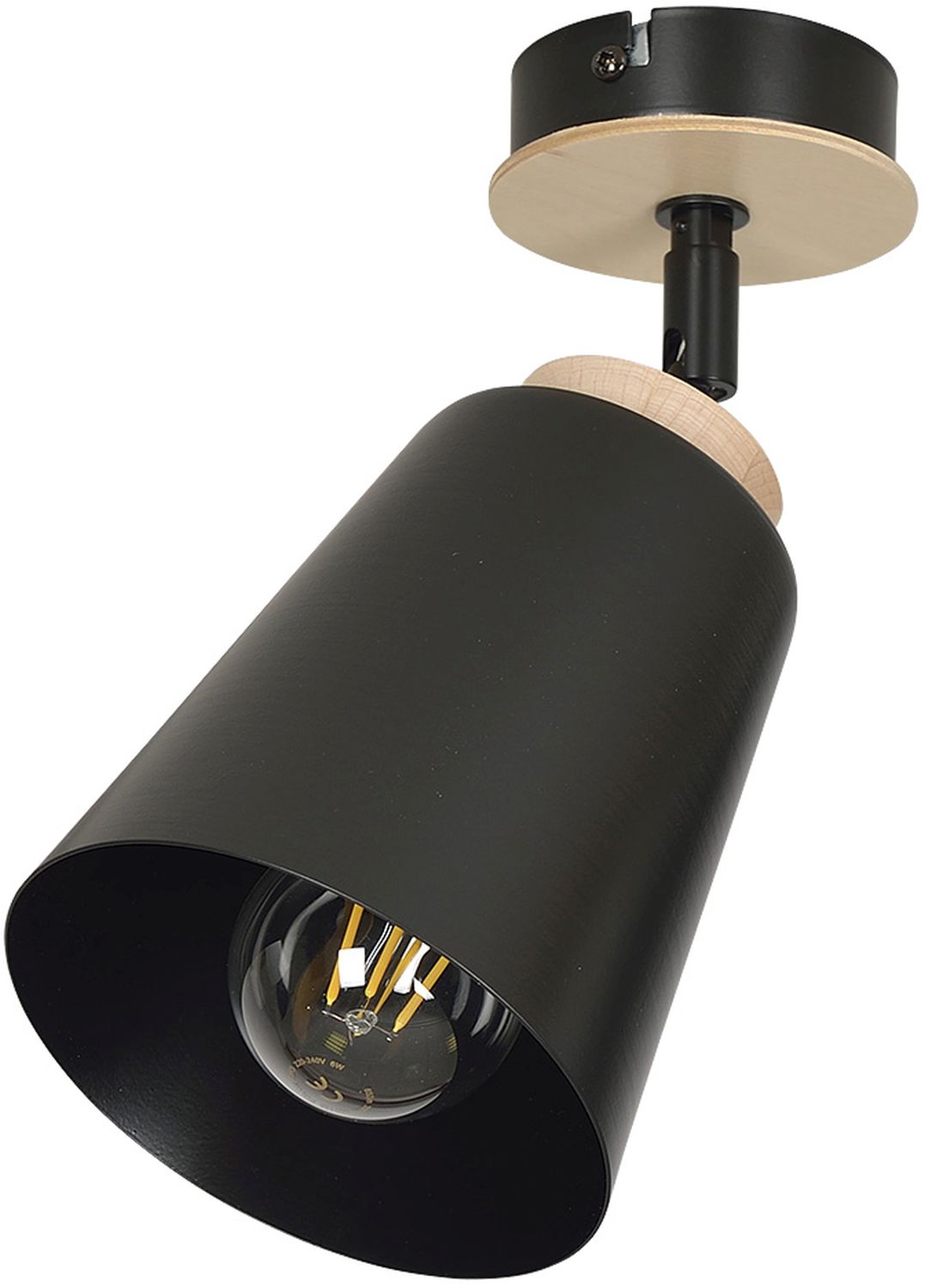 Emibig Atlas lámpara de techo 1x15 W negro-madera 725/1
