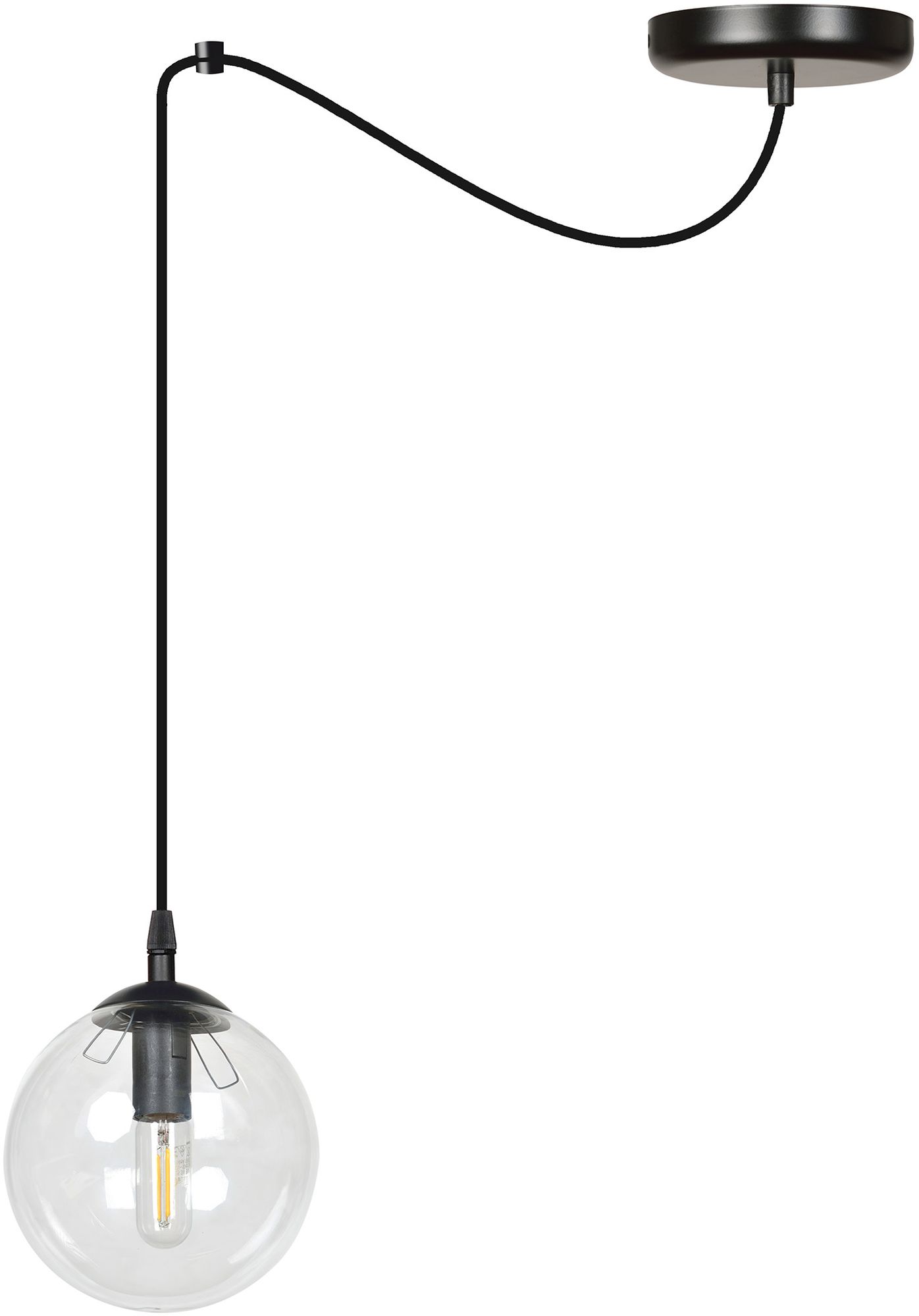 Emibig Gigi lámpara colgante 1x10 W negro-transparente 936/1