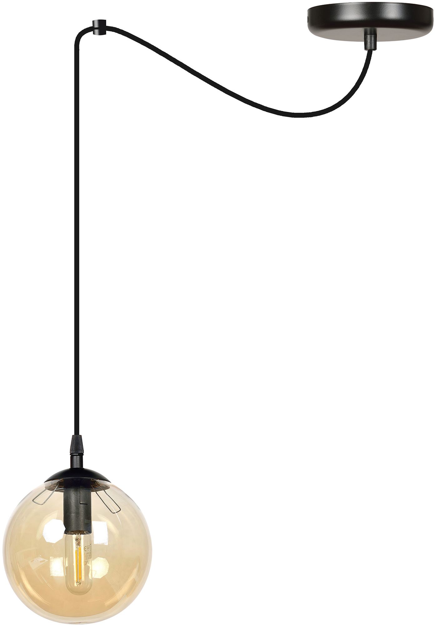 Emibig Gigi lámpara colgante 1x10 W negro-ámbar 938/1