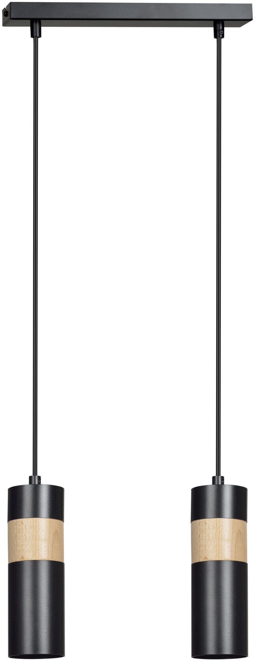 Emibig Akari lámpara colgante 2x8 W negro-madera 732/2