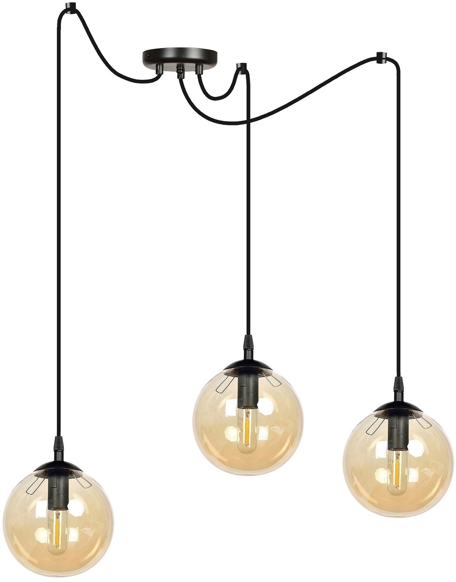 Emibig Gigi lámpara colgante 3x10 W negro-ámbar 938/3
