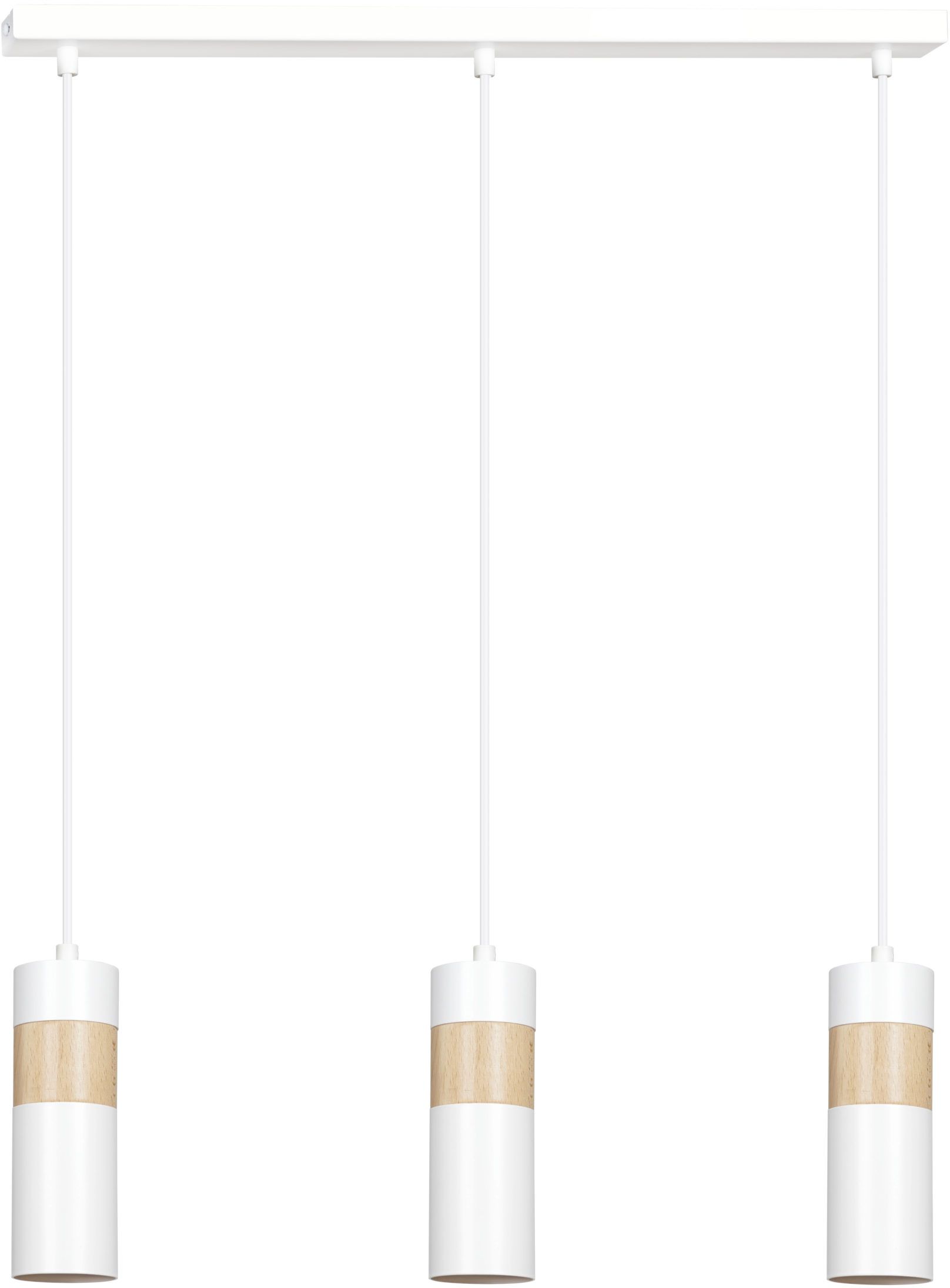 Emibig Akari lámpara colgante 3x8 W blanco-madera 733/3