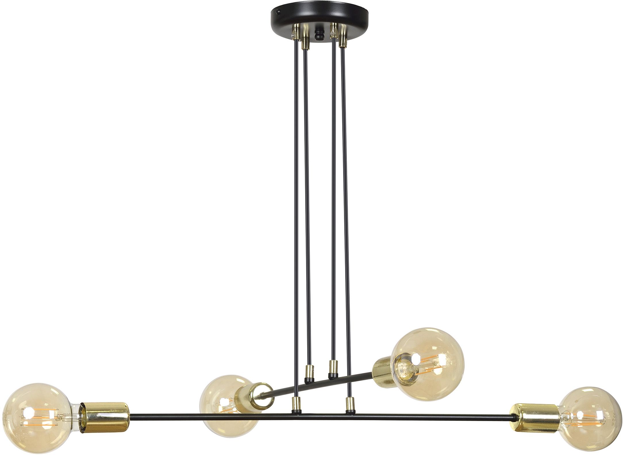 Emibig Vesio lámpara colgante 4x15 W negro-oro 785/4