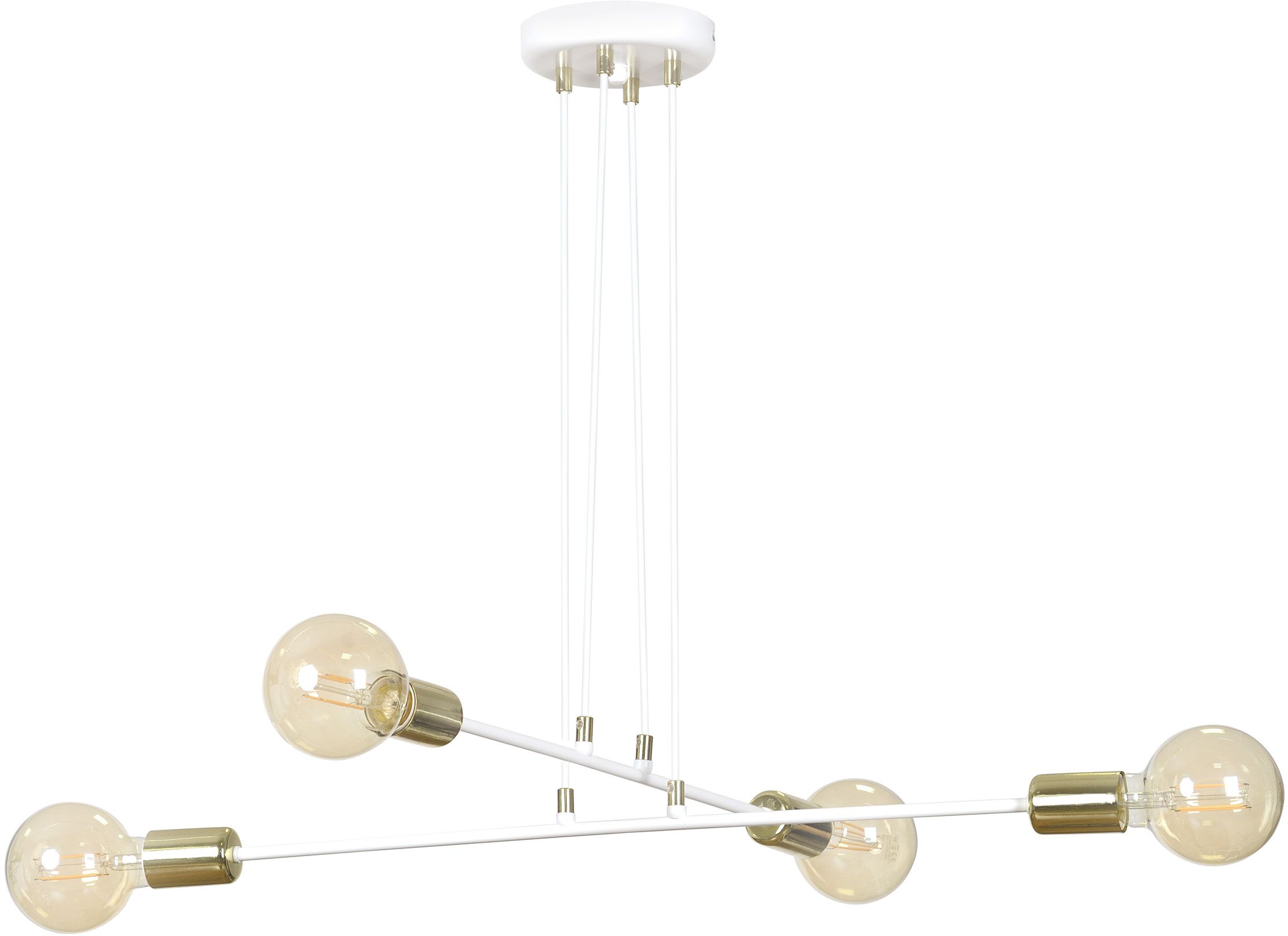 Emibig Vesio lámpara colgante 4x15 W blanco-oro 786/4
