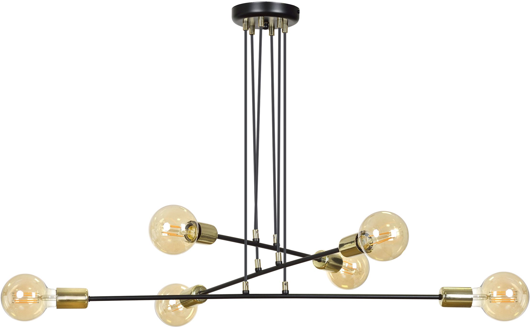 Emibig Vesio lámpara colgante 6x15 W negro-oro 785/6