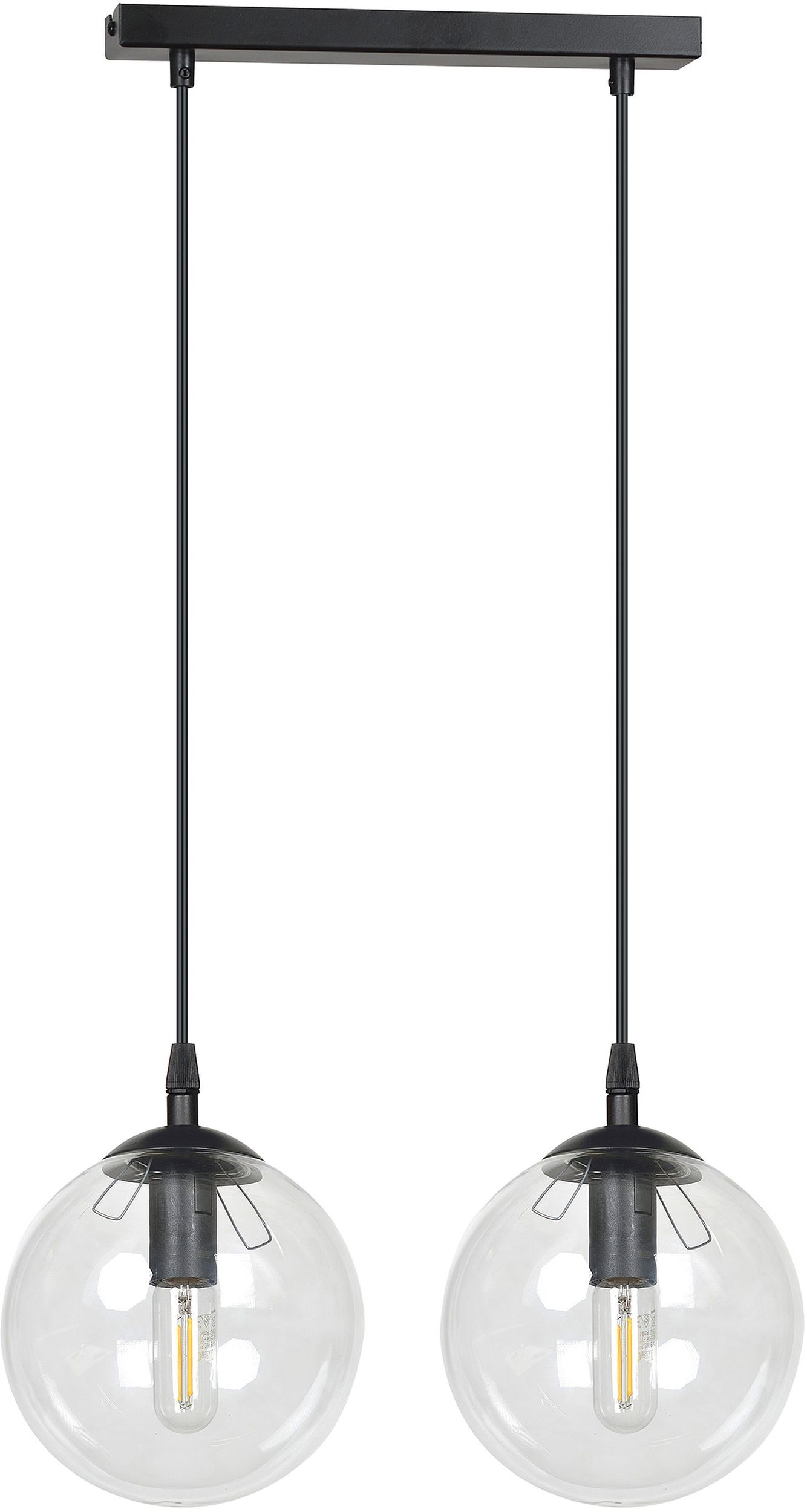 Emibig Cosmo lámpara colgante 2x10 W negro-transparente 711/2