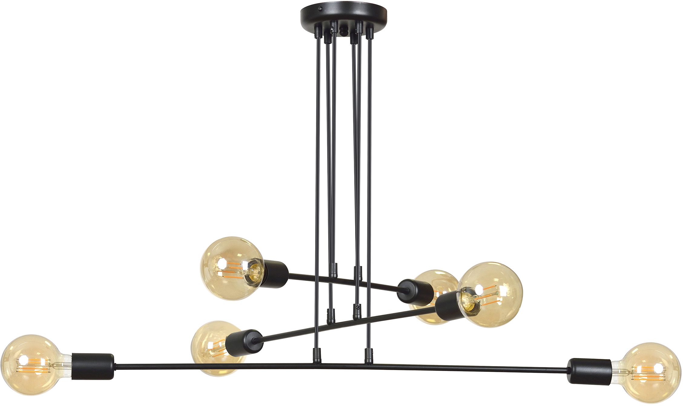 Emibig Multipo lámpara colgante 6x15 W negro 696/6