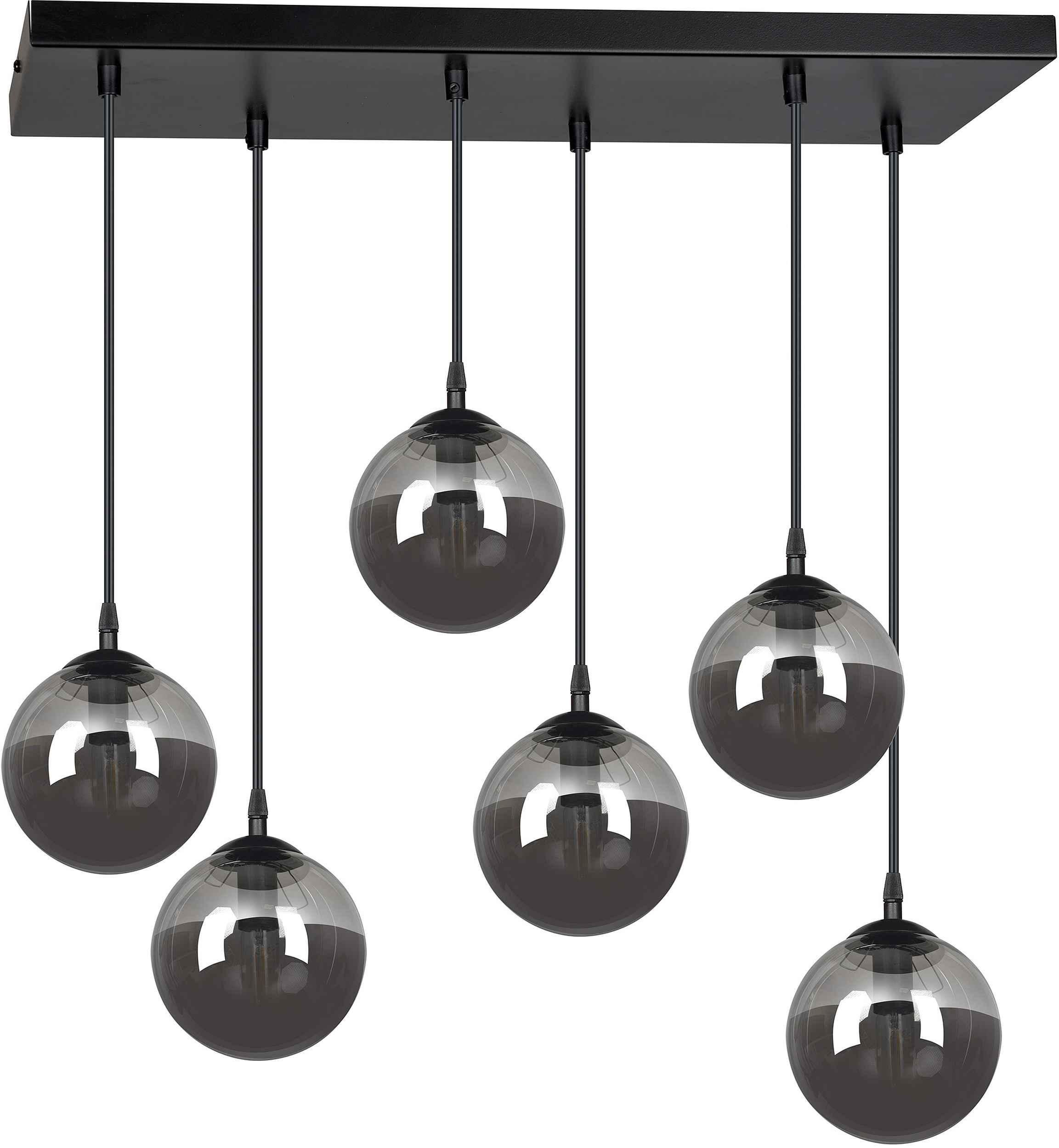 Emibig Cosmo lámpara colgante 6x10 W negro-grafito 712/6