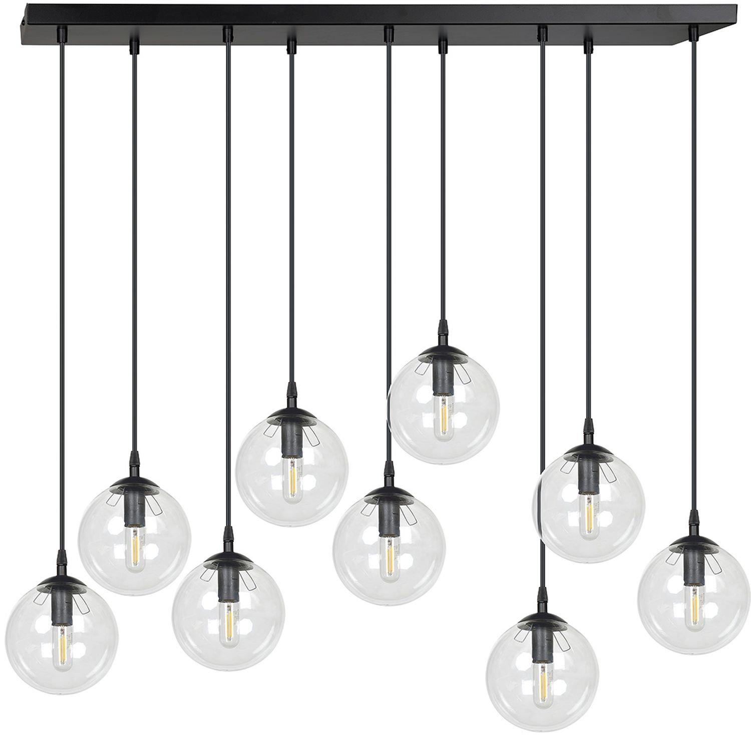 Emibig Cosmo lámpara colgante x10 W negro-transparente 711/9