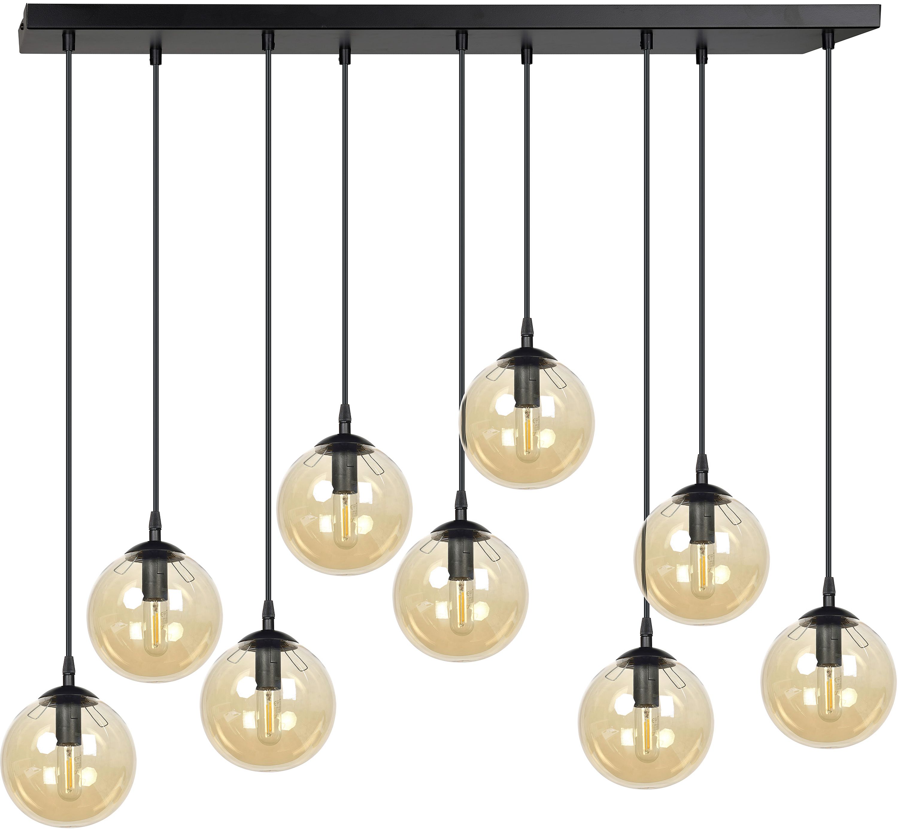 Emibig Cosmo lámpara colgante x10 W negro-ámbar 713/9