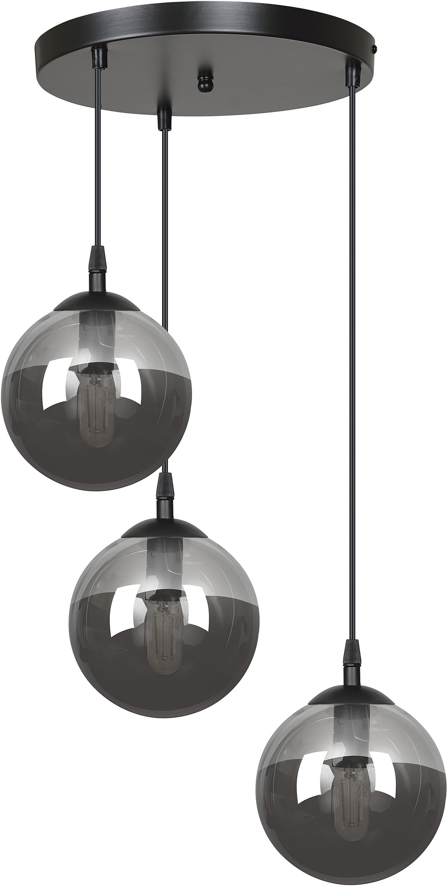 Emibig Cosmo lámpara colgante 3x10 W negro-grafito 712/3PREM