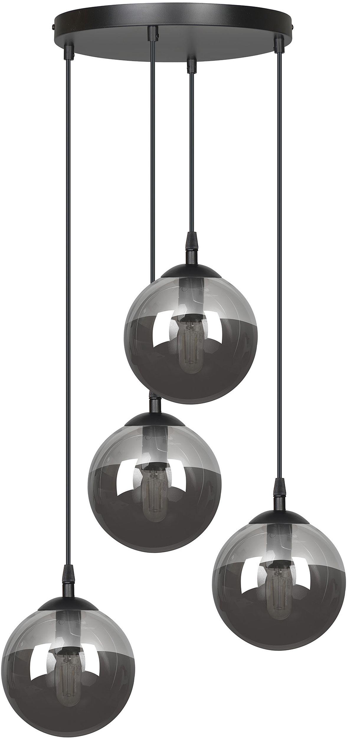 Emibig Cosmo lámpara colgante 4x10 W negro-grafito 712/4PREM