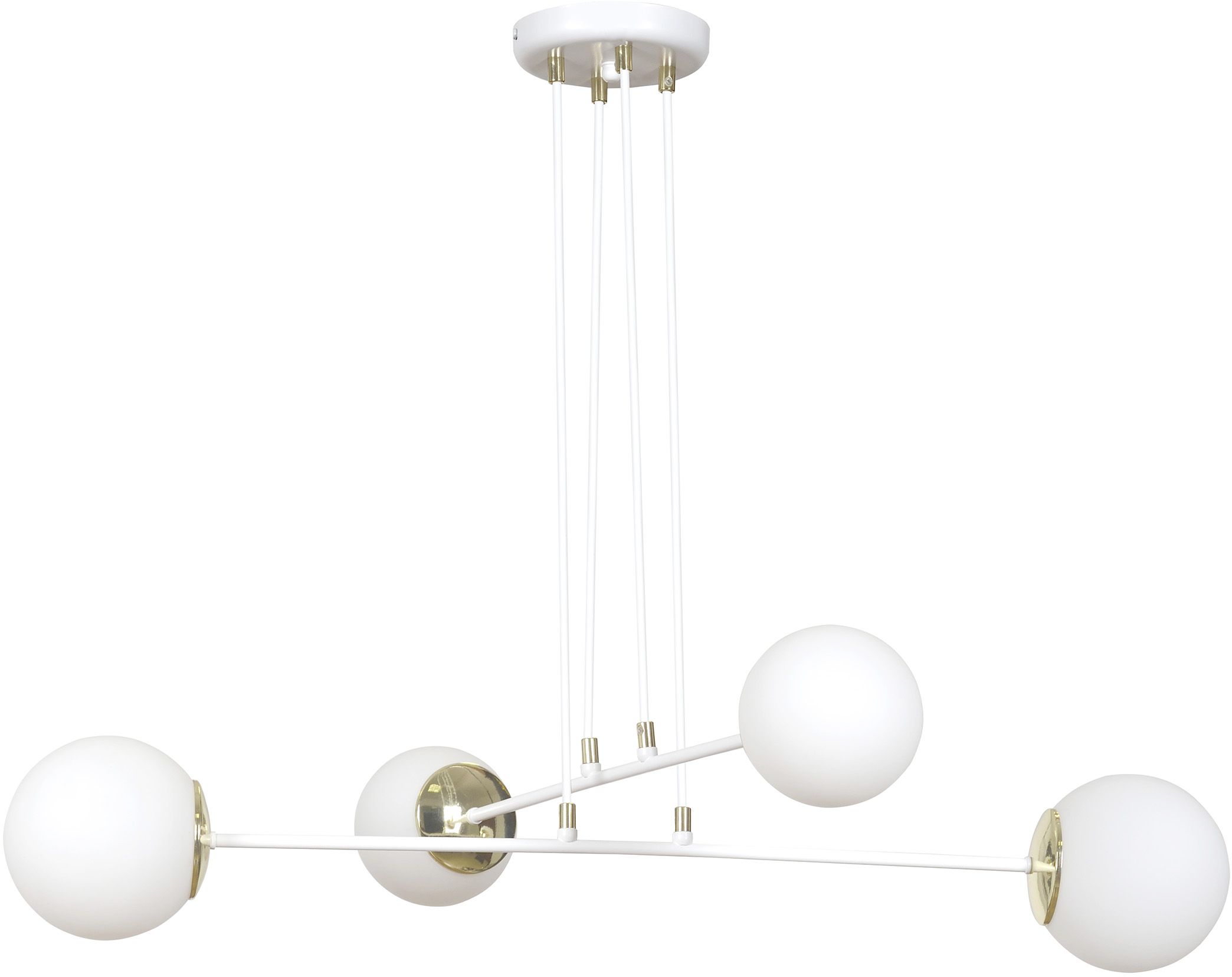 Emibig Ognis lámpara colgante 4x10 W blanco-oro-leche 967/4