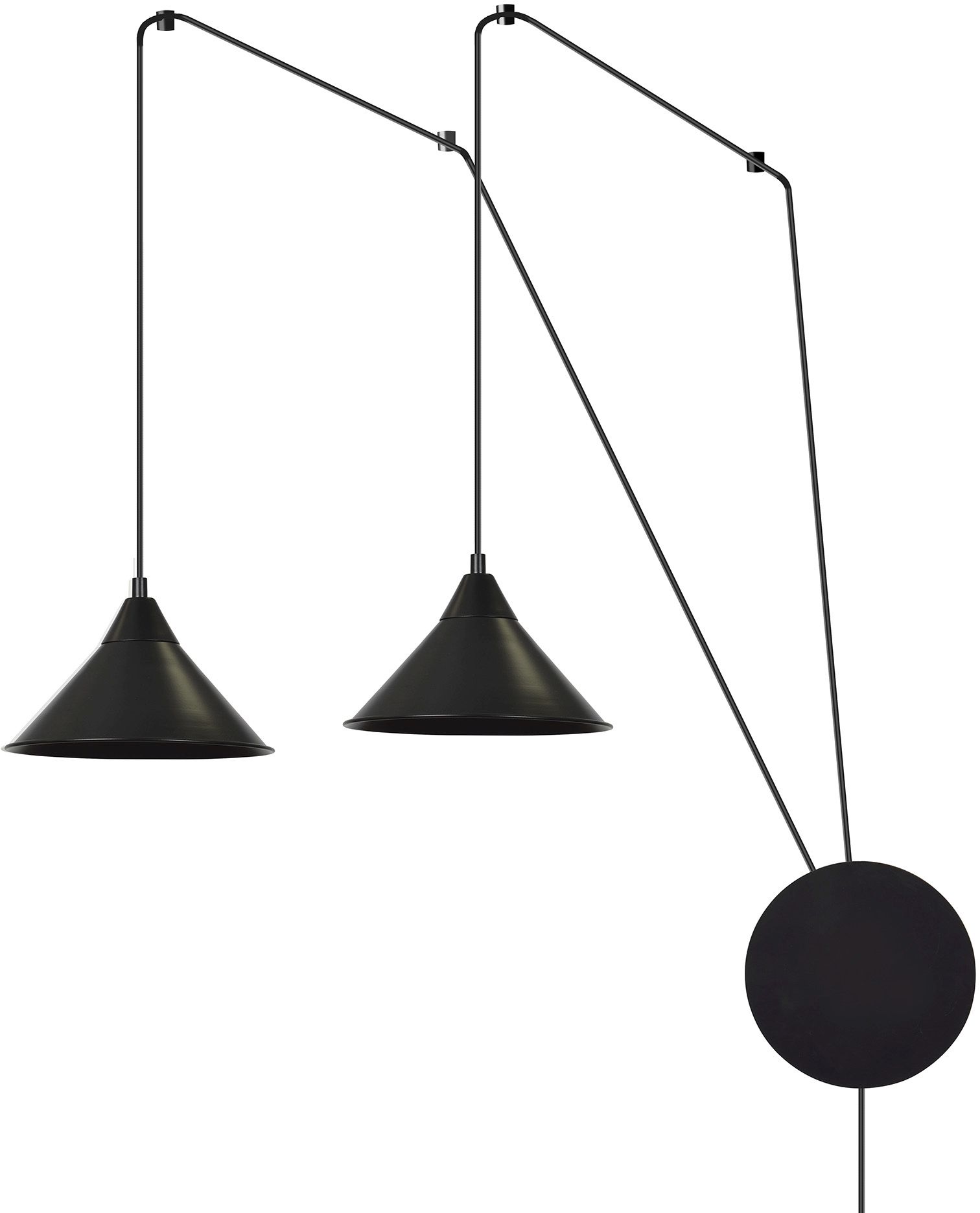 Emibig Abramo lámpara colgante 2x15 W negro 160/2