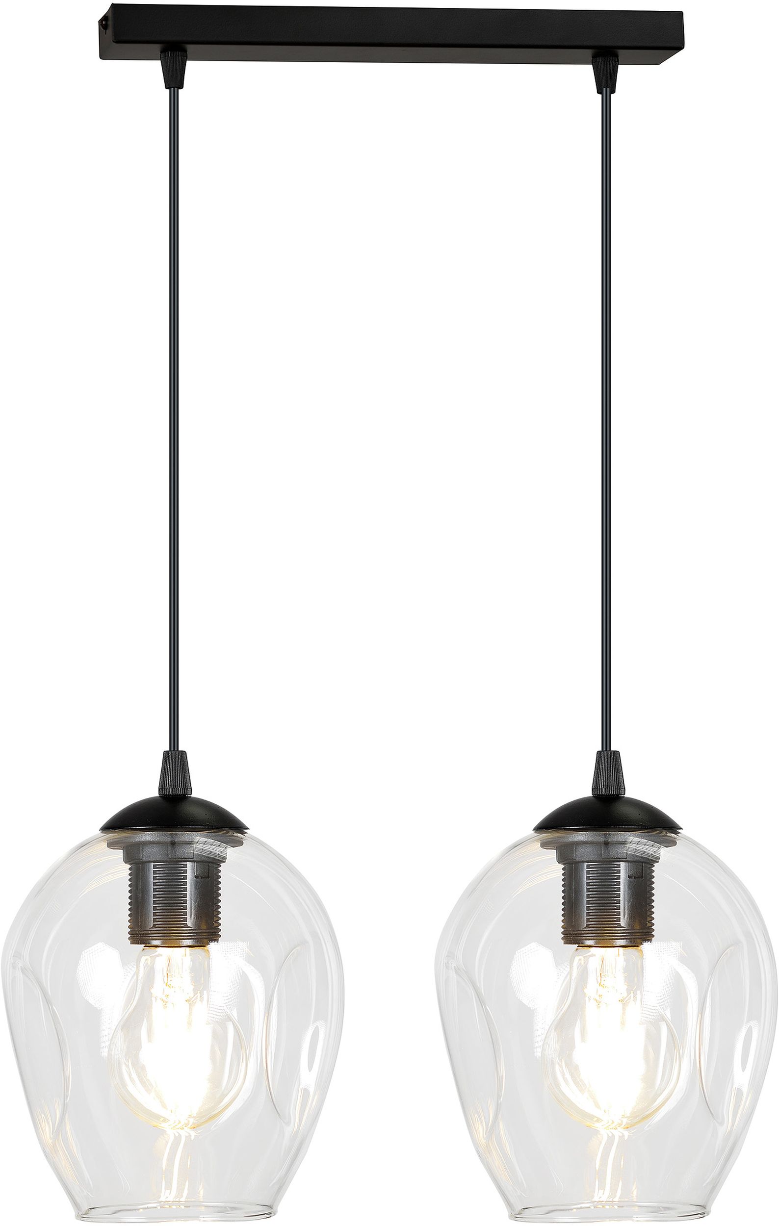 Emibig Istar lámpara colgante 2x15 W negro-transparente 679/2