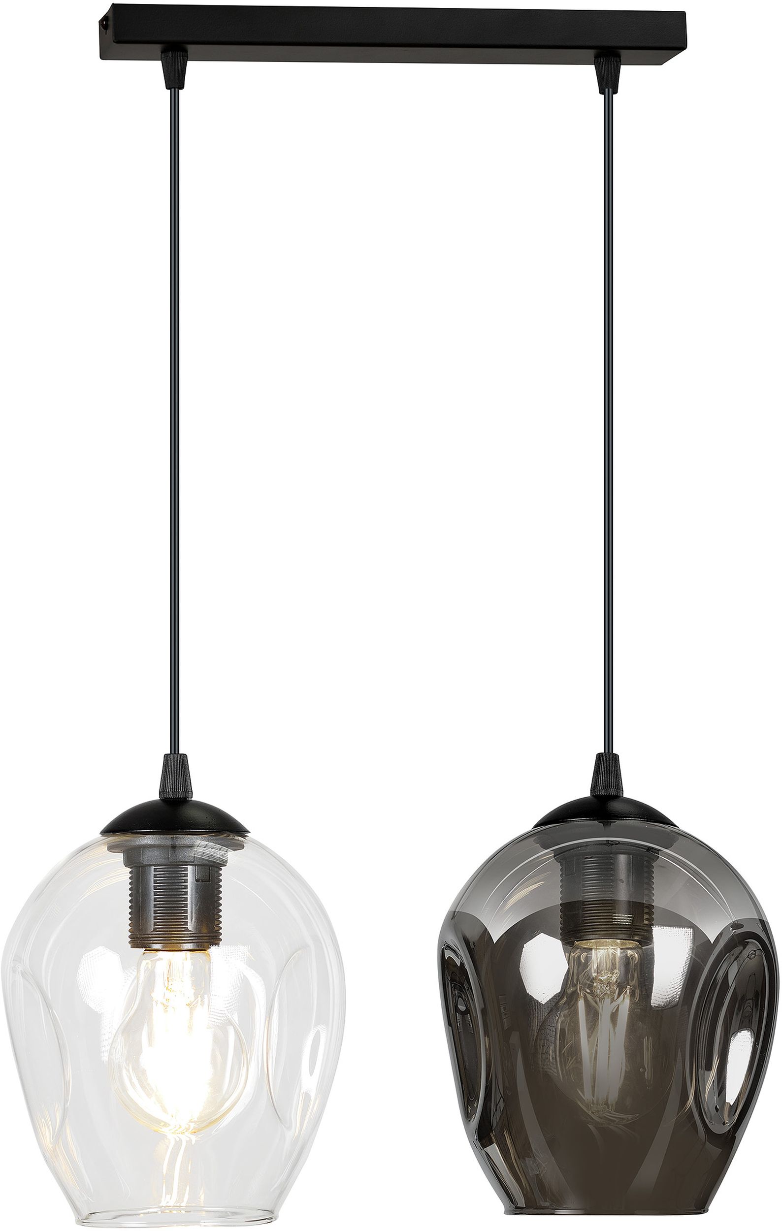 Emibig Istar lámpara colgante 2x15 W negro-transparente-grafito 682/2