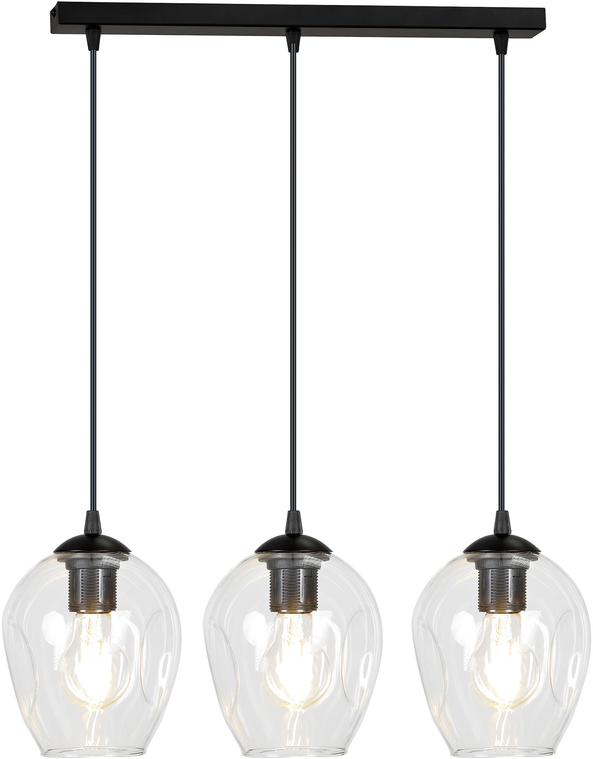 Emibig Istar lámpara colgante 3x15 W negro-transparente 679/3