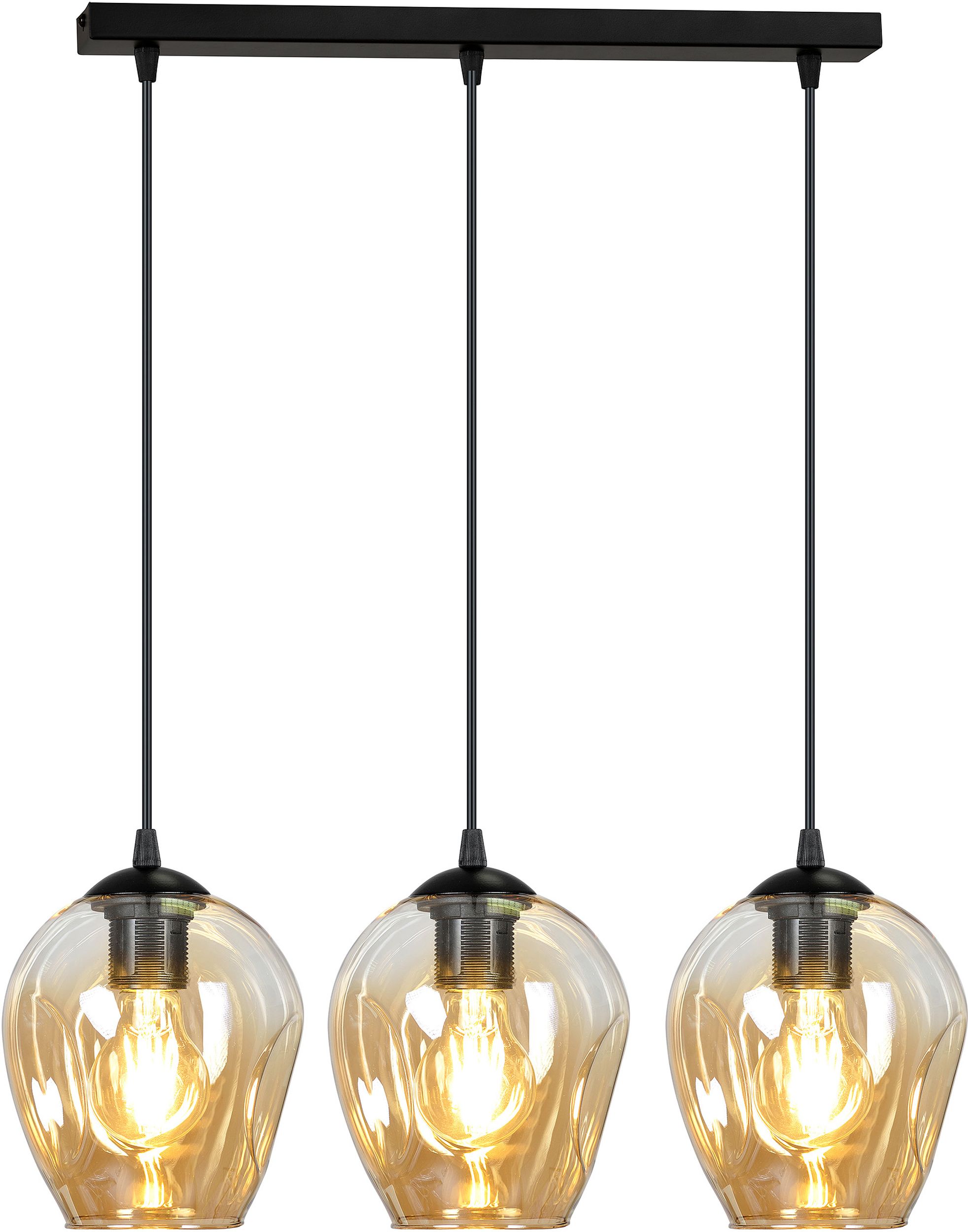 Emibig Istar lámpara colgante 3x15 W negro-ámbar 677/3