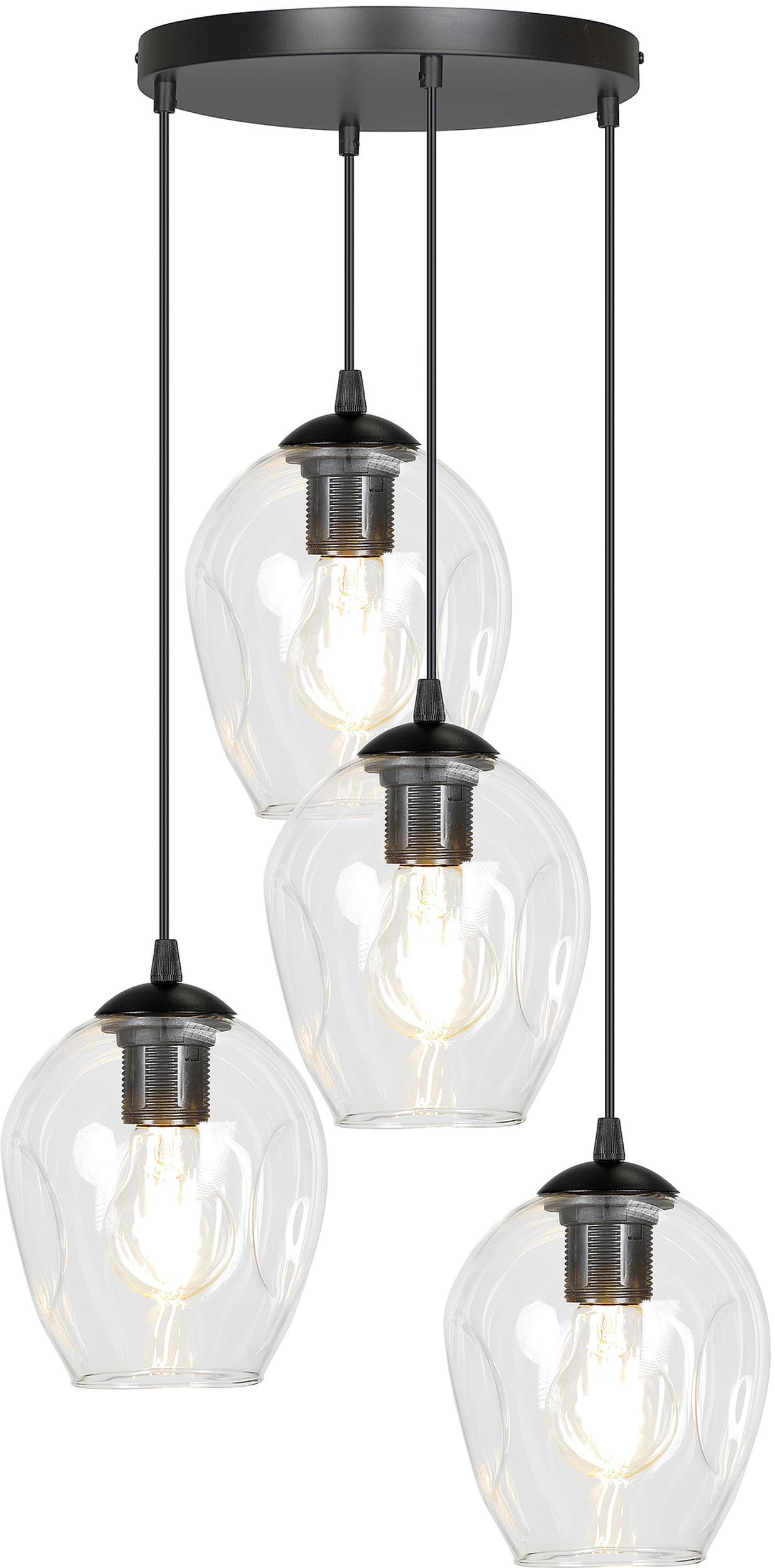 Emibig Istar lámpara colgante 4x15 W negro-transparente 679/4PREM