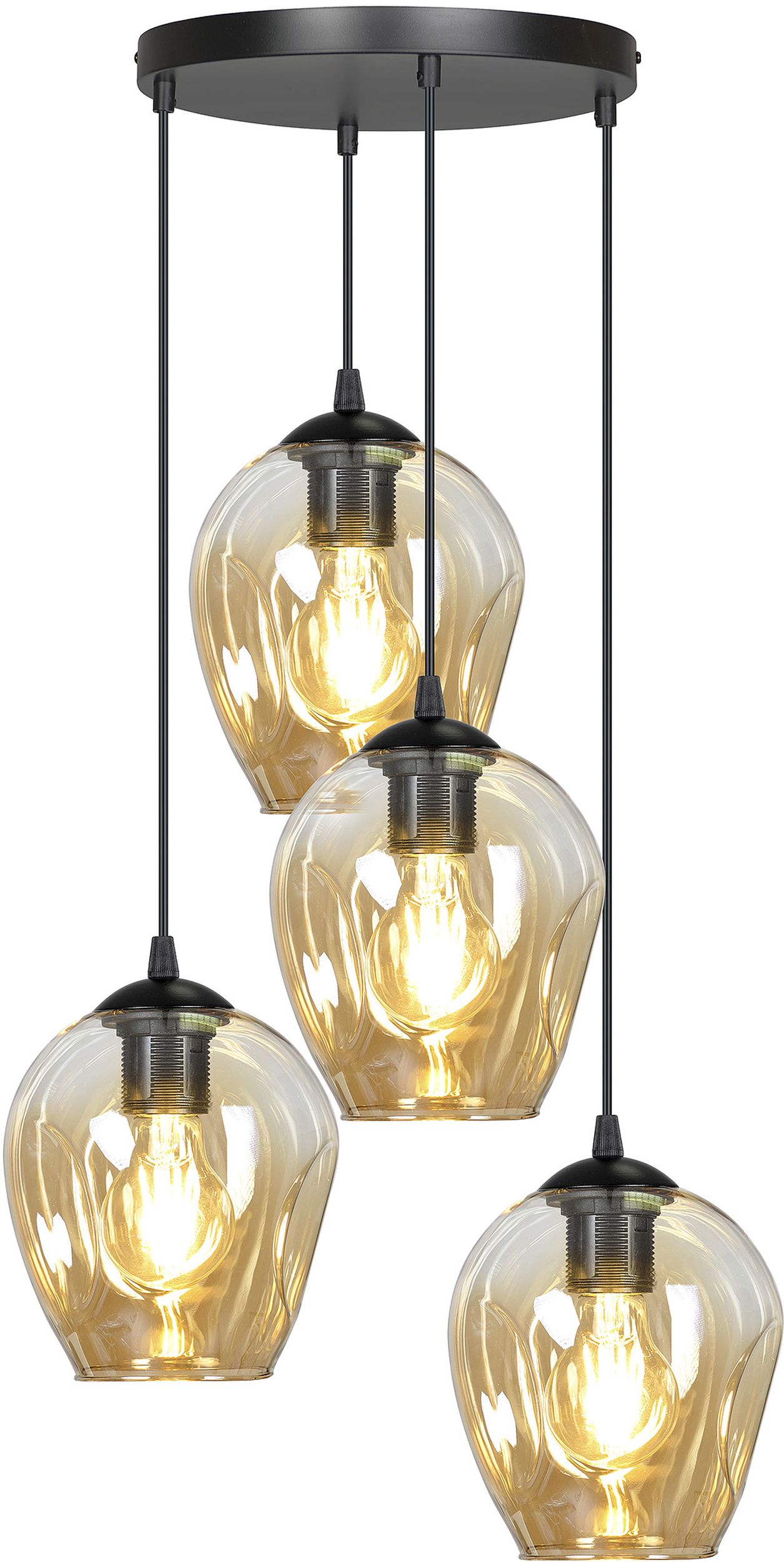 Emibig Istar lámpara colgante 4x15 W negro-ámbar 681/4PREM