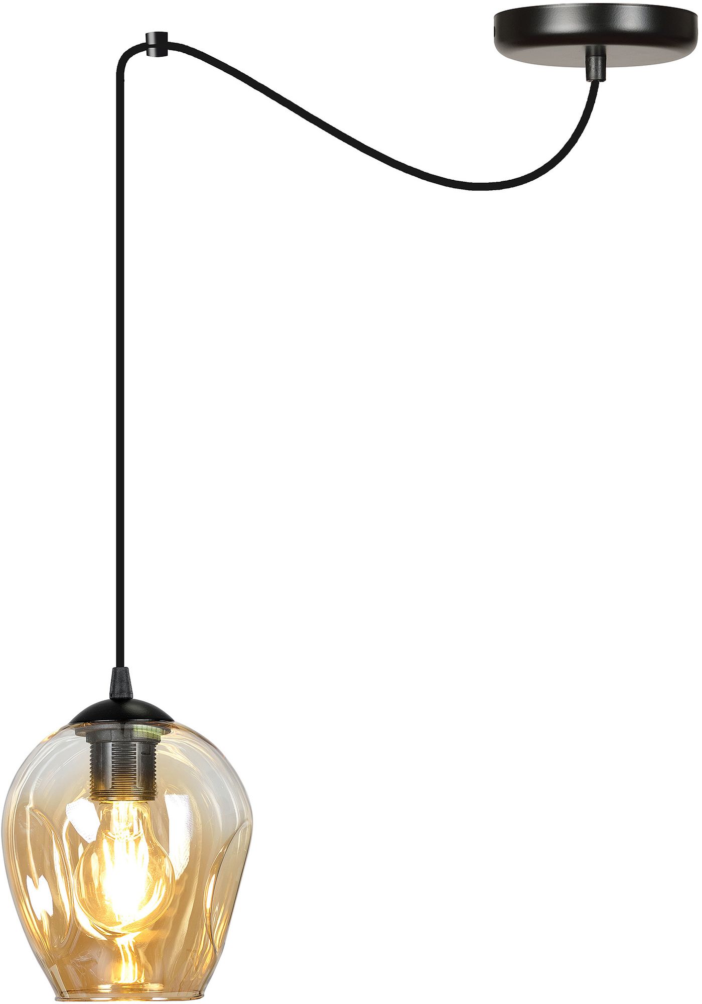 Emibig Level lámpara colgante 1x15 W negro-ámbar 758/1