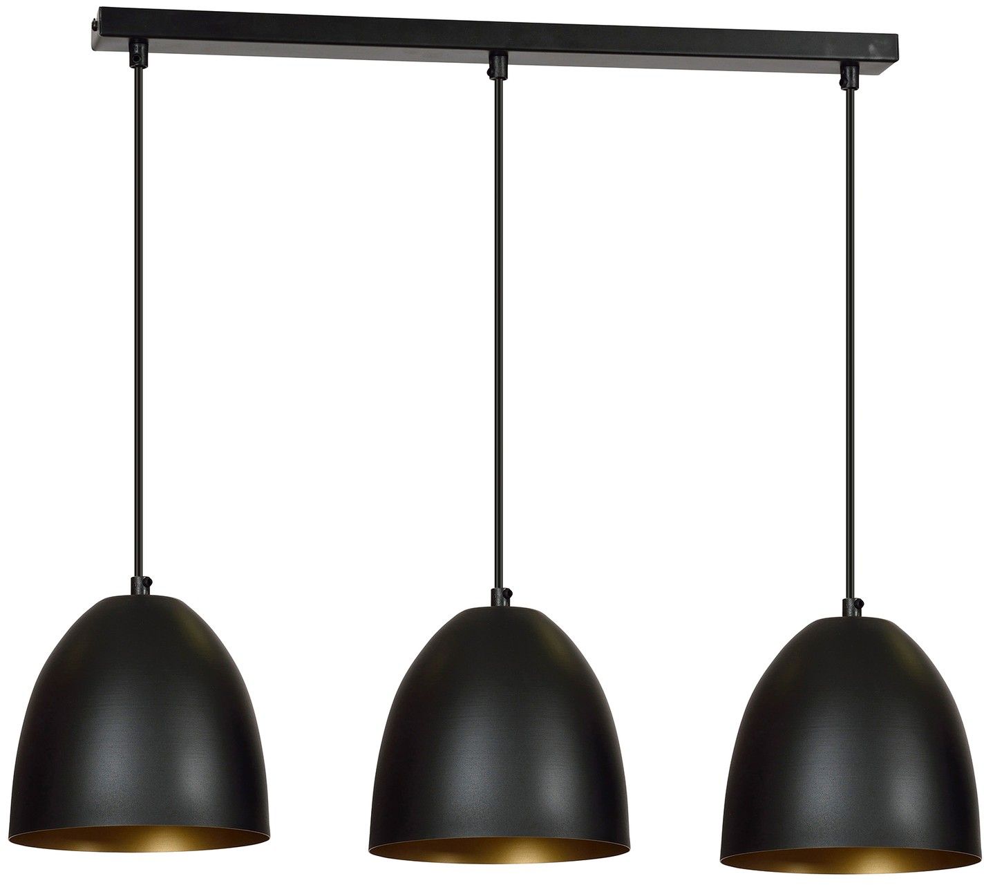 Emibig Lenox lámpara colgante 3x15 W negro-oro 410/3
