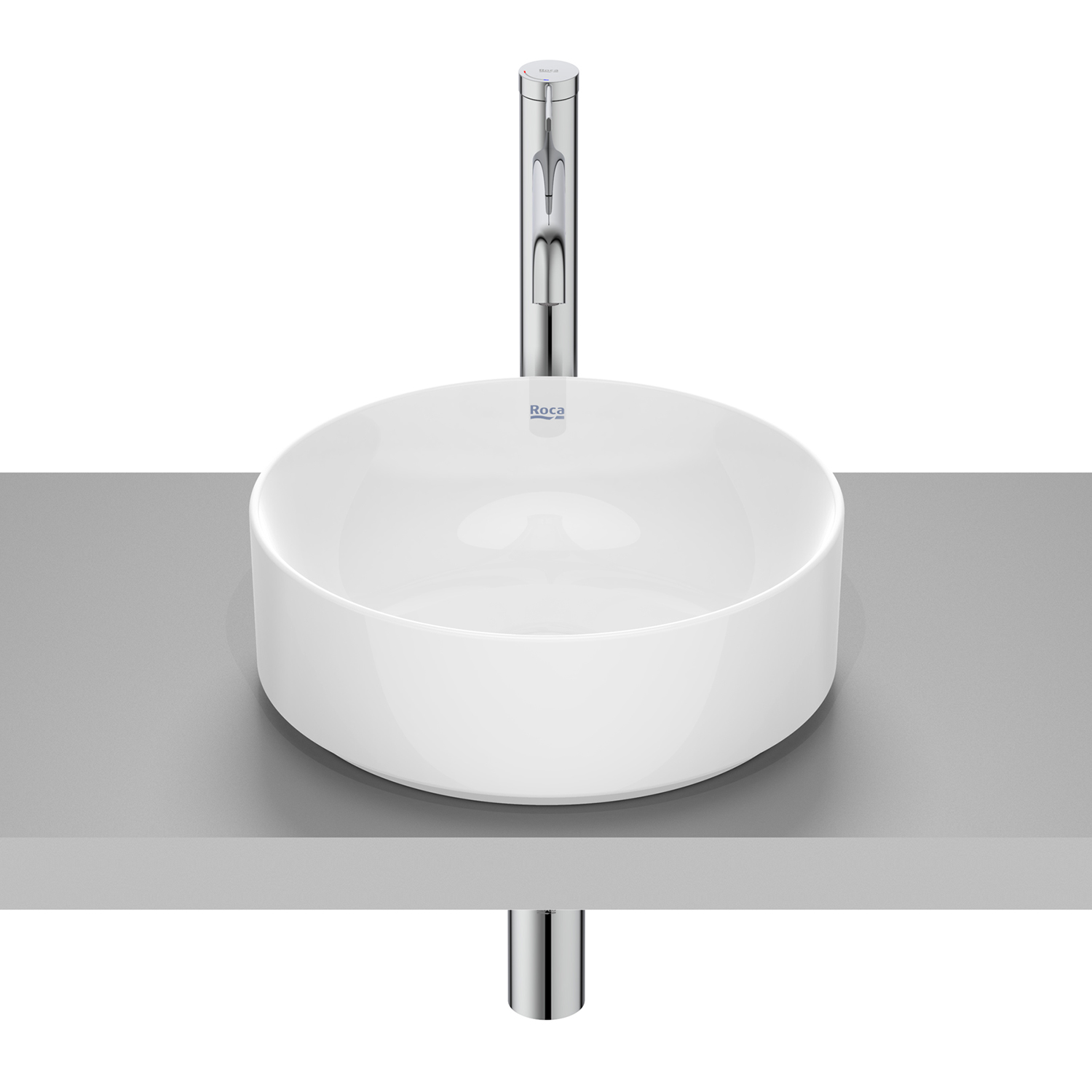 Roca Ona lavabo 37x37 cm circular sobre encimera blanco A32768JS00