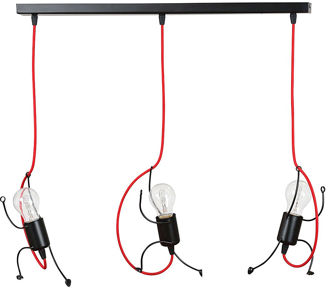 Emibig Bobi lámpara colgante 3x15 W negro-rojo 537/3