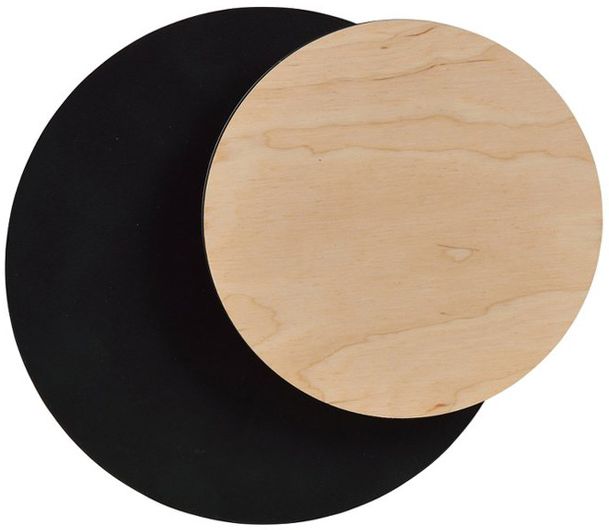 Emibig Circle lámpara de pared 1x8 W negro-madera 970/2