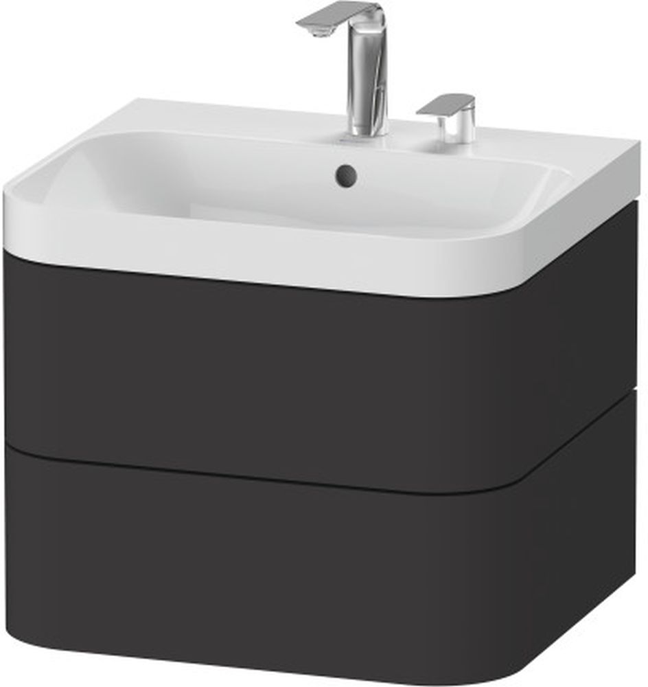 Duravit Happy D.2 lavabo con mueble 57.5 cm grafito HP4345N8080