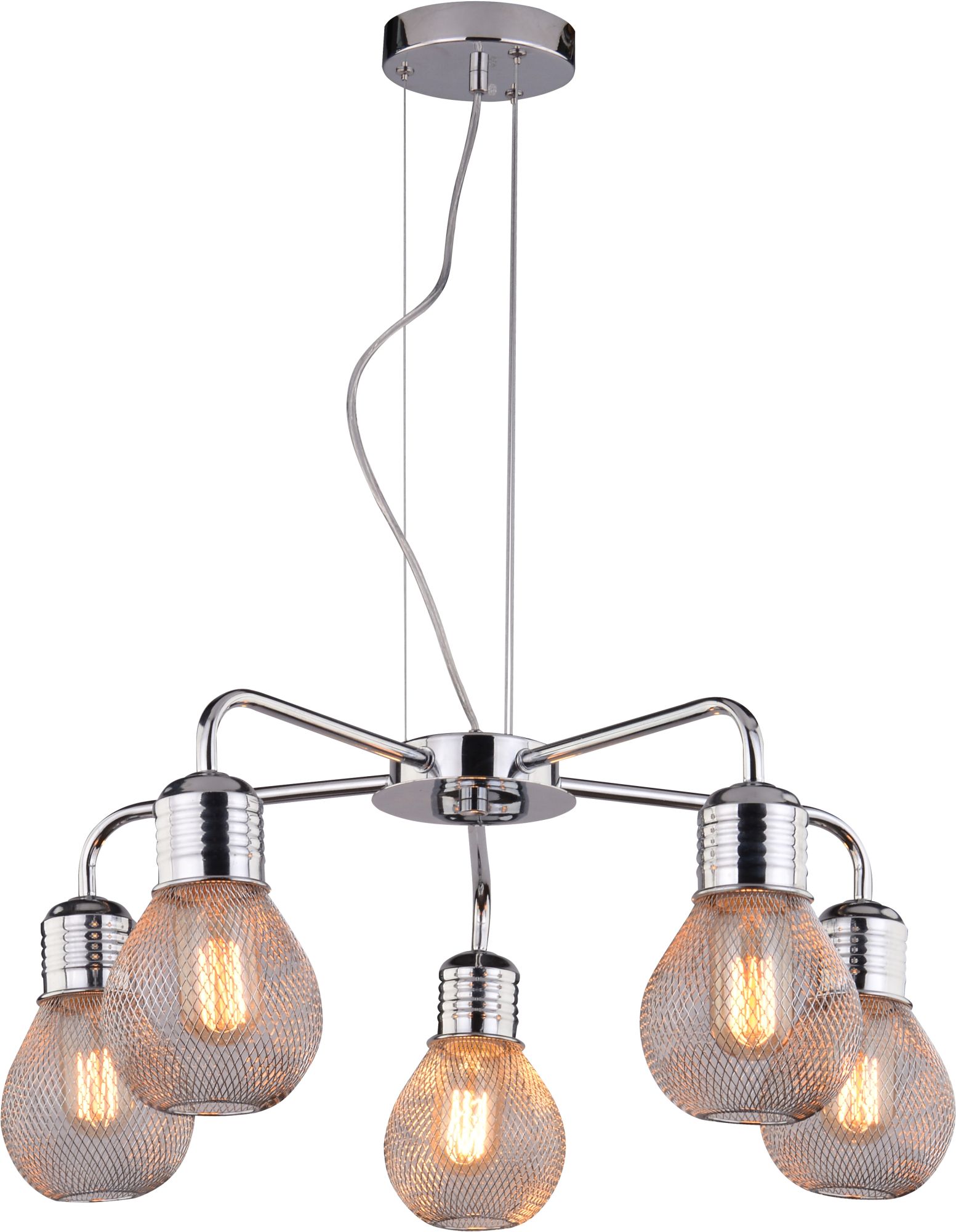 Candellux Gliva lámpara colgante 5x60 W cromo 35-58669