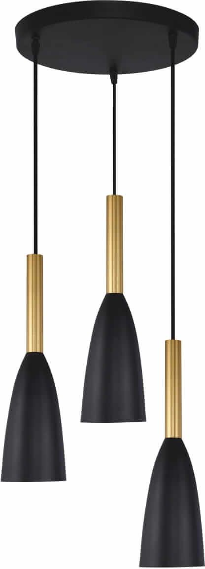 Light Prestige Solin lámpara colgante 3x60 W negro-oro LP-181/3PBK/GD