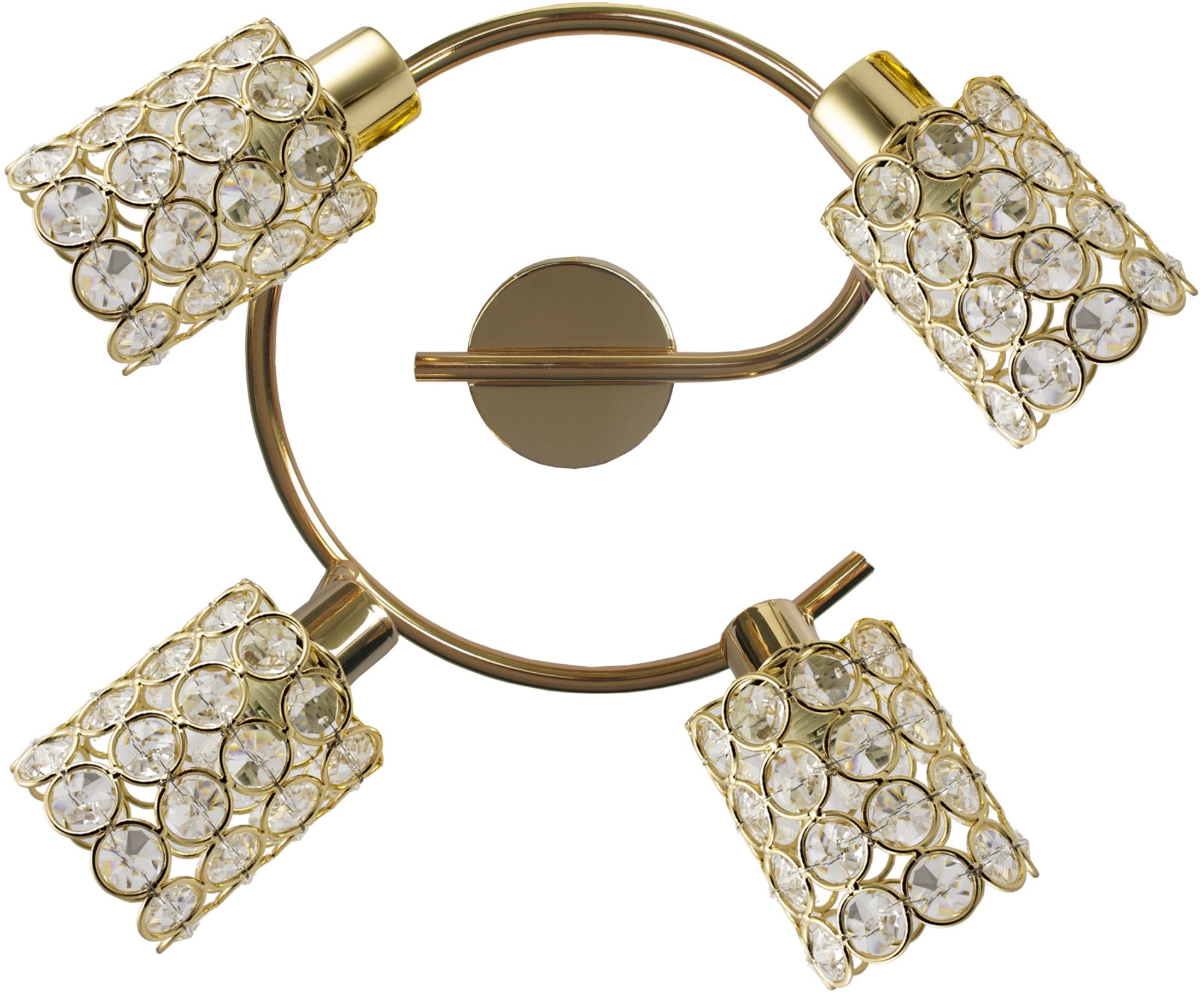 Candellux York lámpara de techo 4x40 W latón-cristal 98-07230