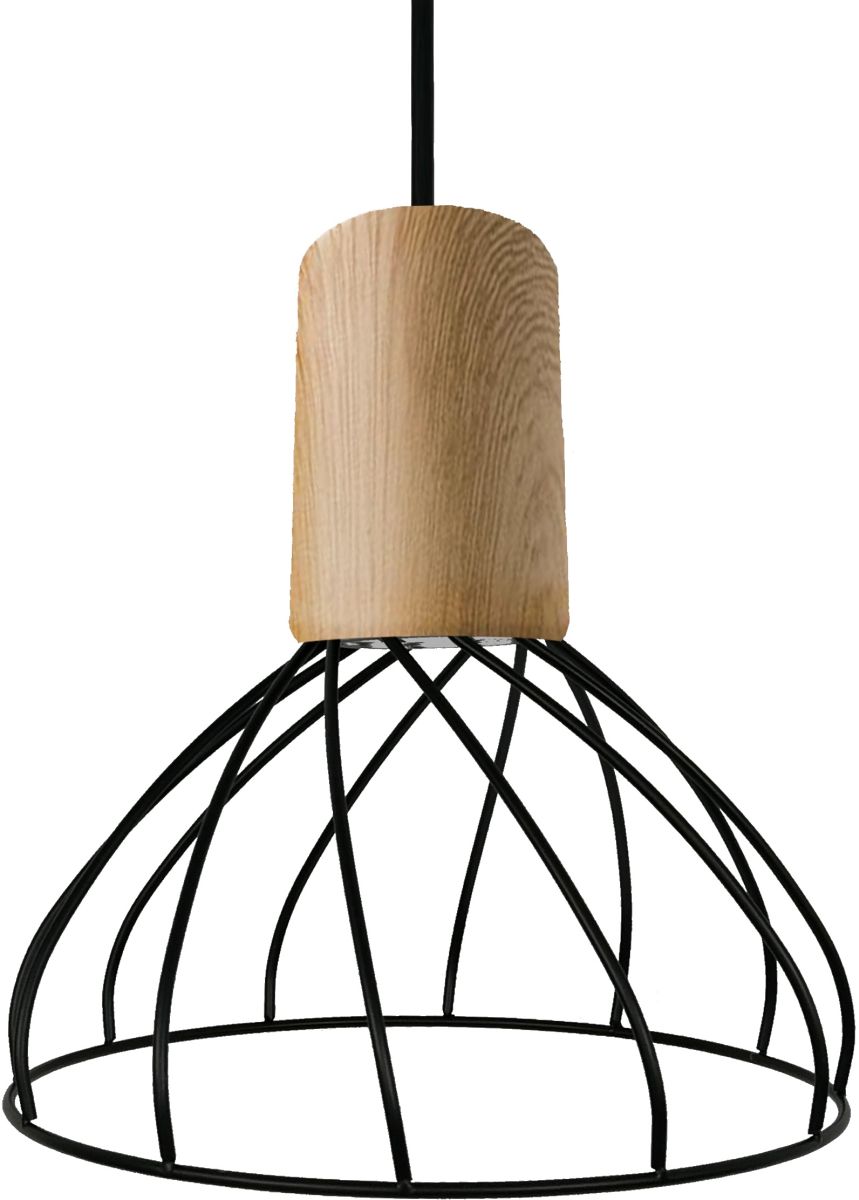 Light Prestige Moderno lámpara colgante 1x50 W negro-madera LP-1221/1PSBK