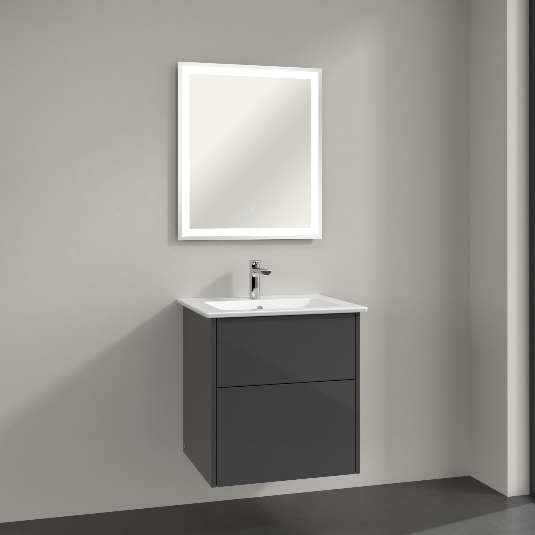 Villeroy & Boch Finero lavabo con mueble y espejo 60 cm gris S00300FPR1