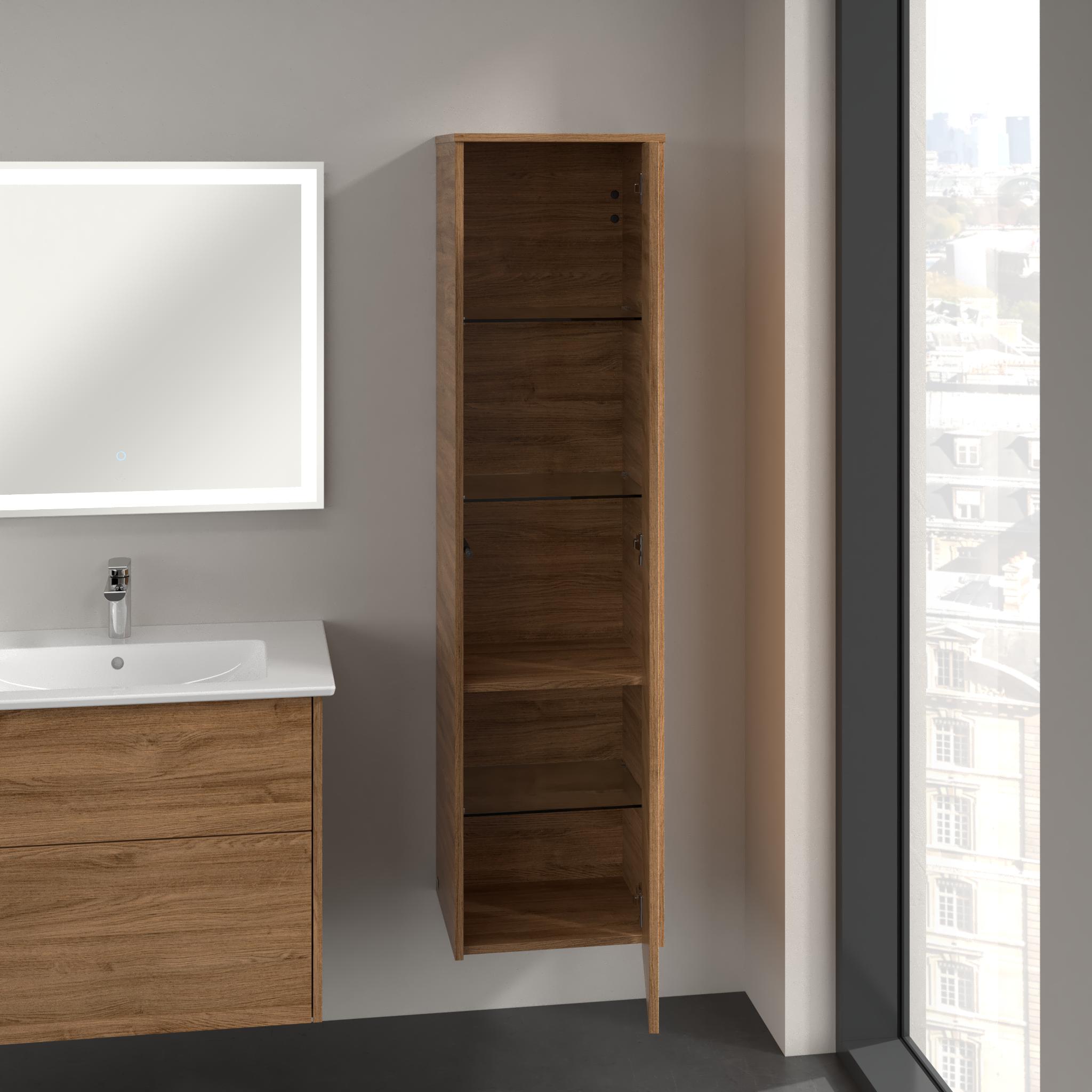 Villeroy & Boch Finero armario 40x35x155 cm suspendido, lateral roble C53201RH