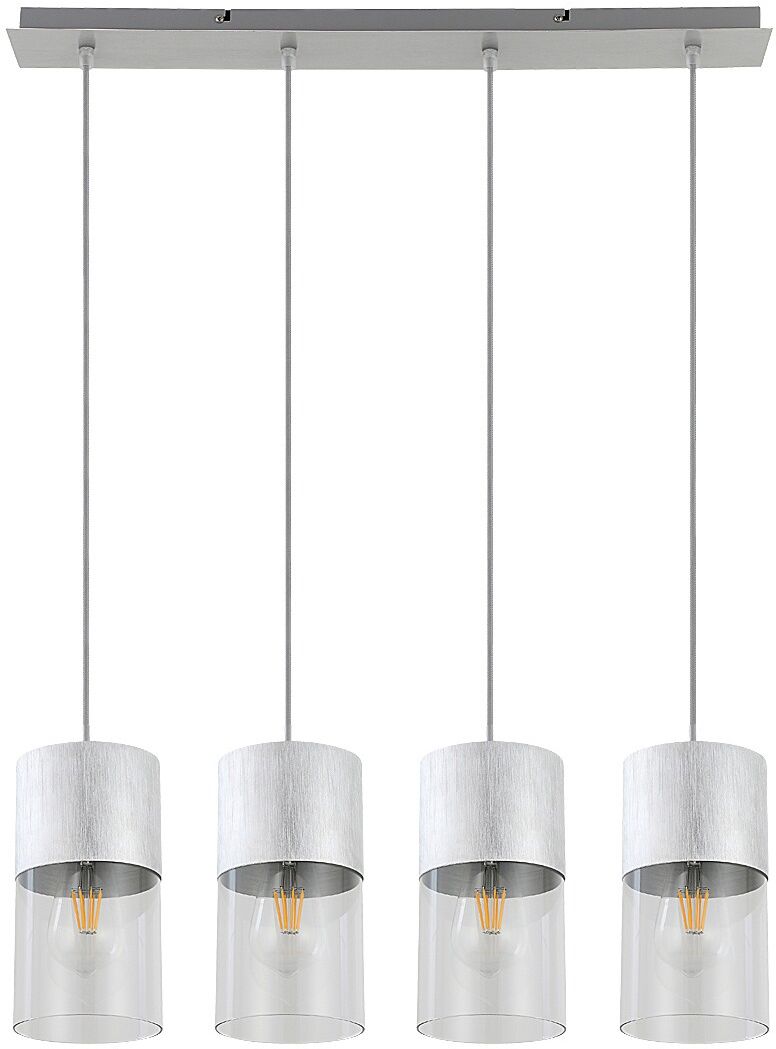 Rabalux Zelkova lámpara colgante 4x40 W transparente-aluminio 3156