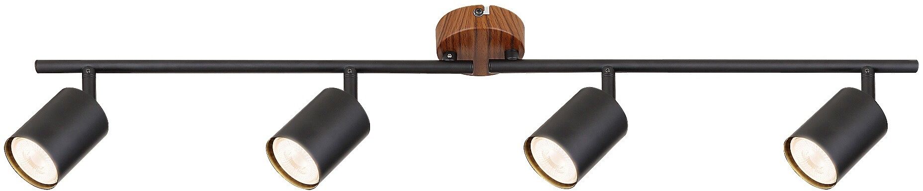 Rabalux Edmund lámpara de techo 4x25 W negro-madera 5298